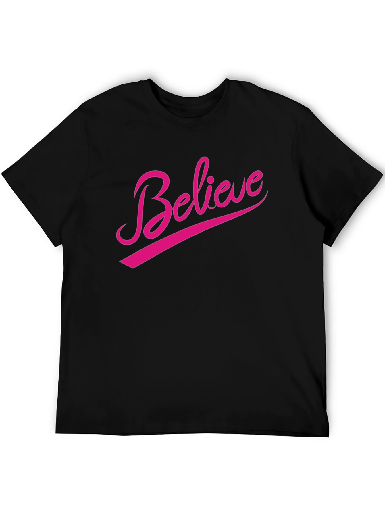 Believe Graphic Tee - Black Casual T-Shirt