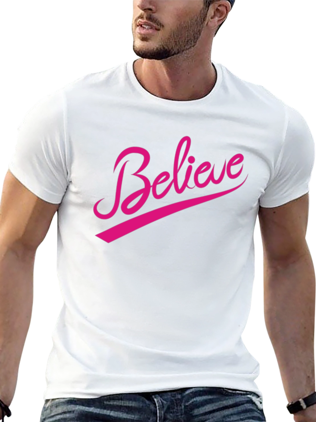 Believe Graphic Tee - Black Casual T-Shirt