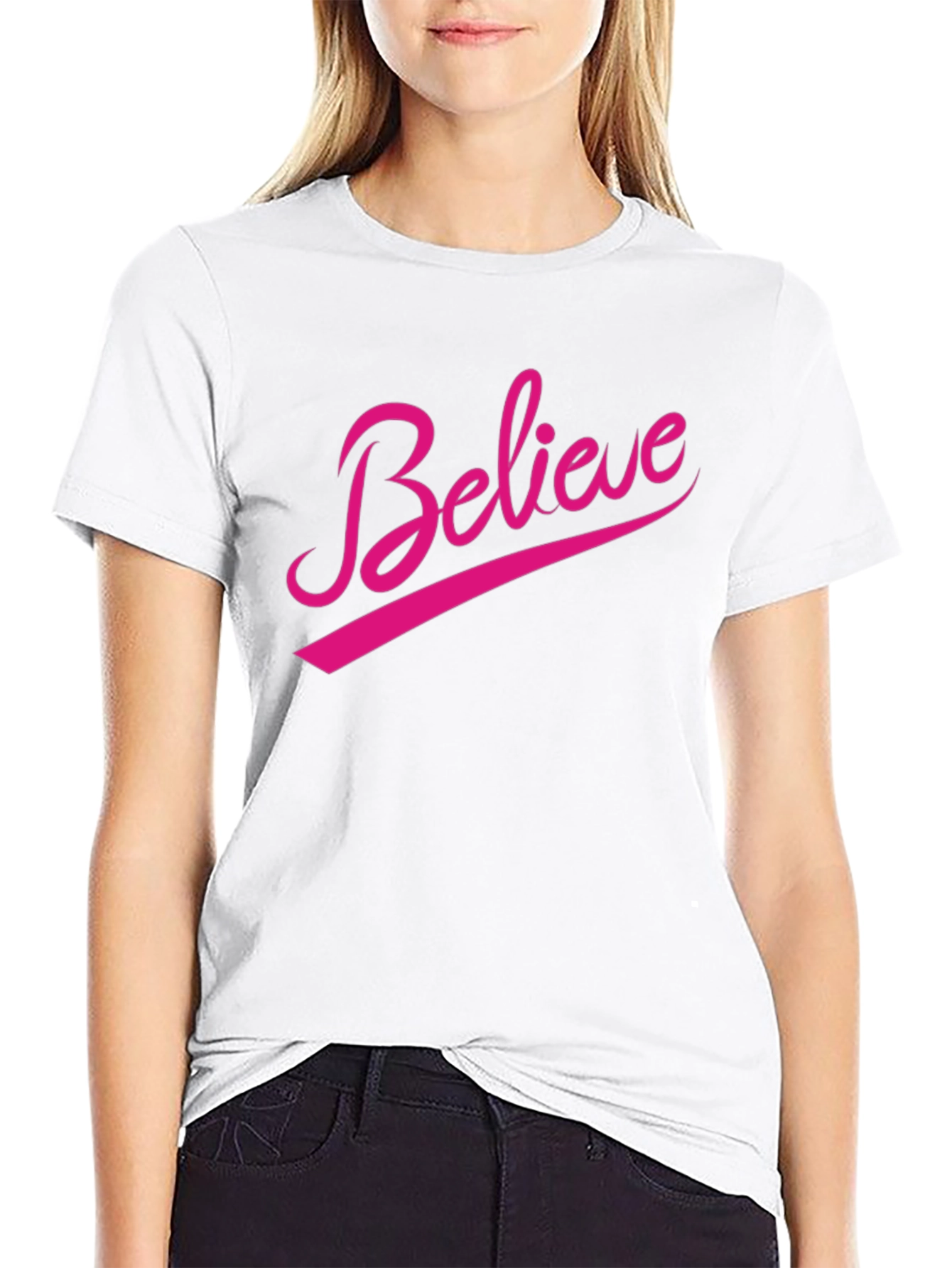 Believe Graphic Tee - Black Casual T-Shirt