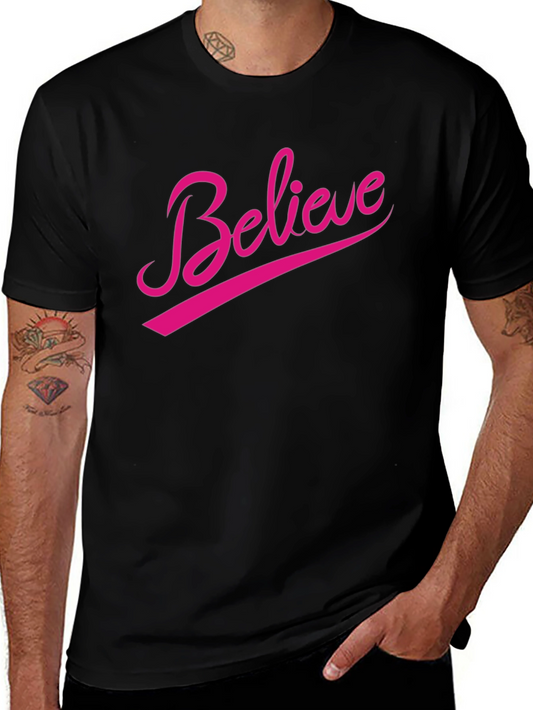 Believe Graphic Tee - Black Casual T-Shirt