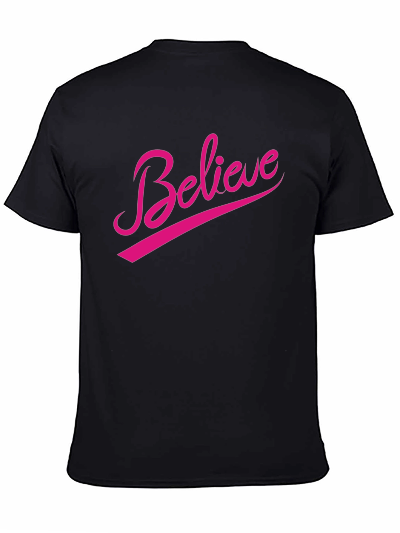 Believe Graphic Tee - Black Casual T-Shirt