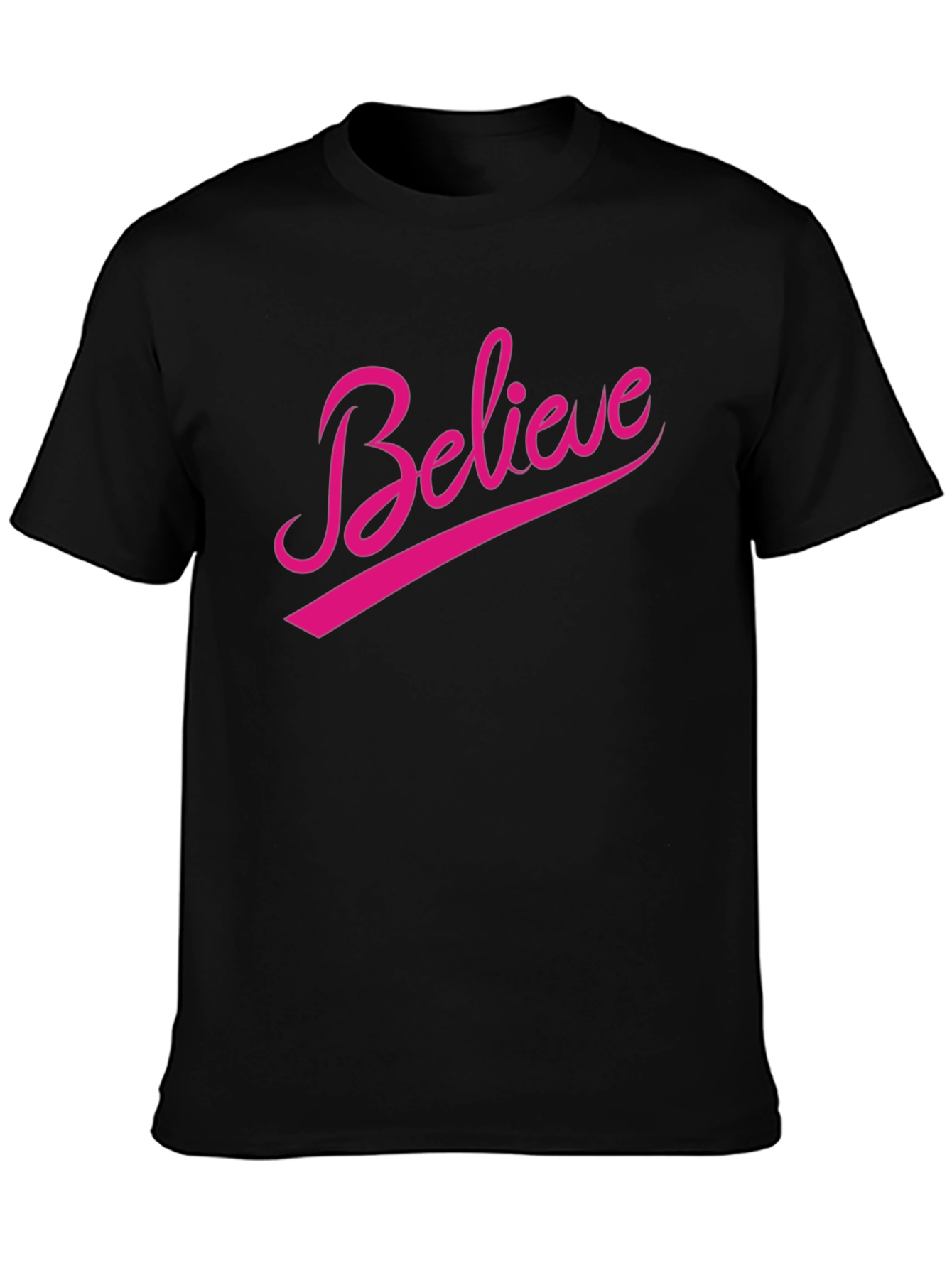 Believe Graphic Tee - Black Casual T-Shirt