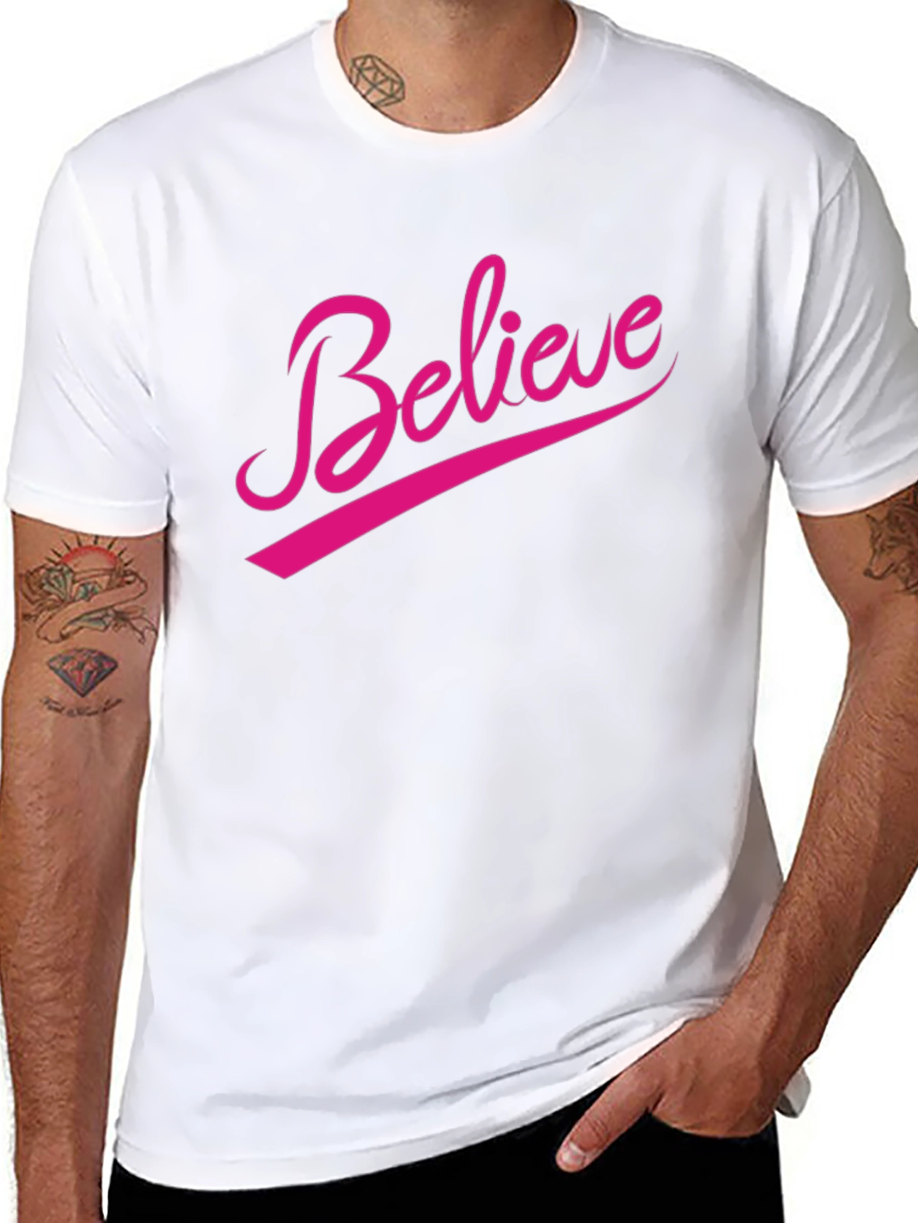 Believe Graphic Tee - Black Casual T-Shirt