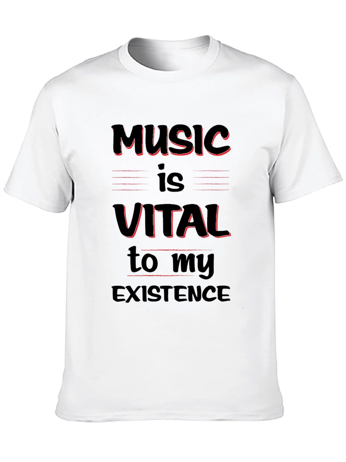 Music Is Vital T-Shirt - Black Crew Neck