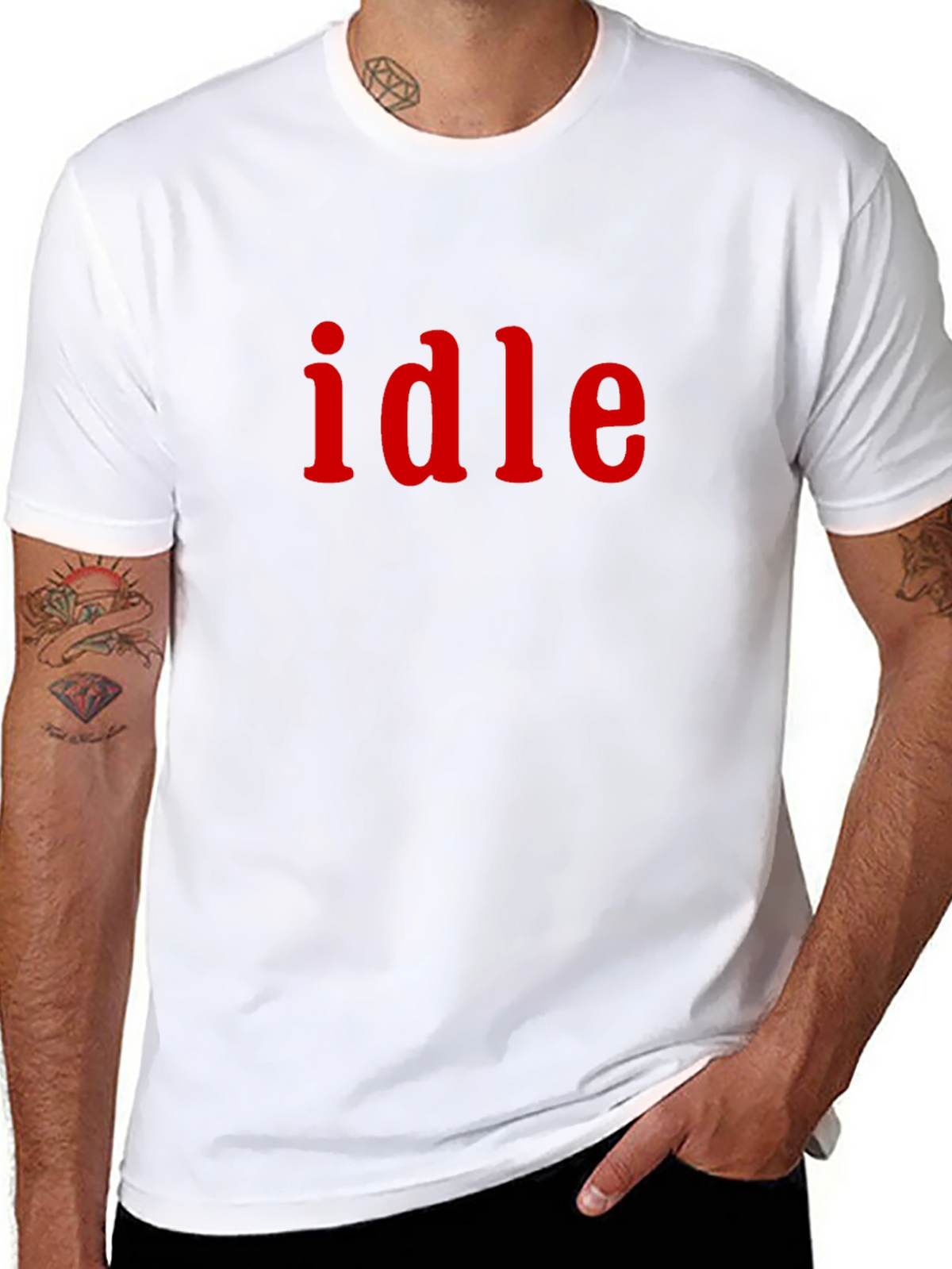 Idle T-Shirt - Red Text on Black