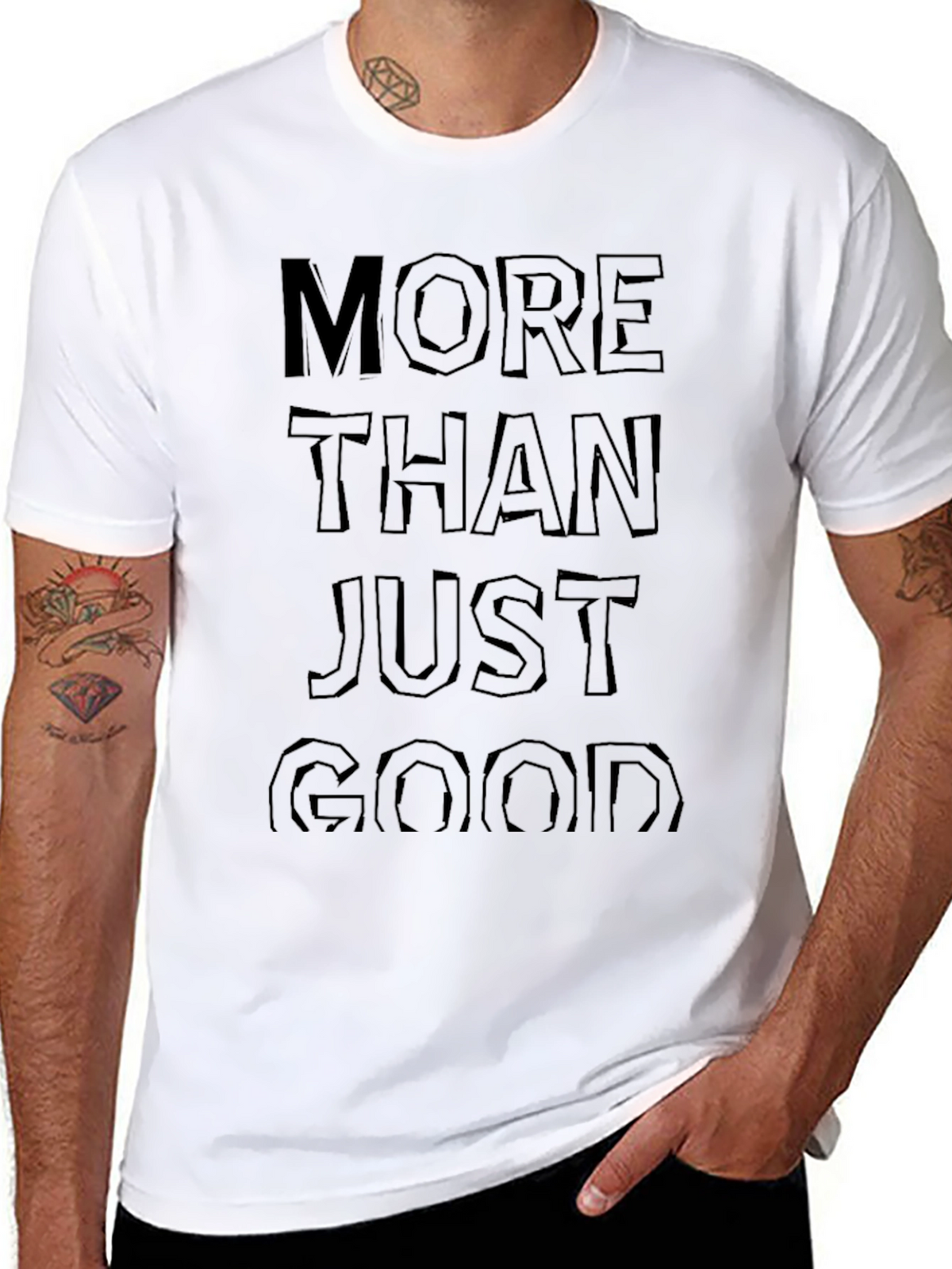 More Than Just Good Black Graphic Tee Shirt