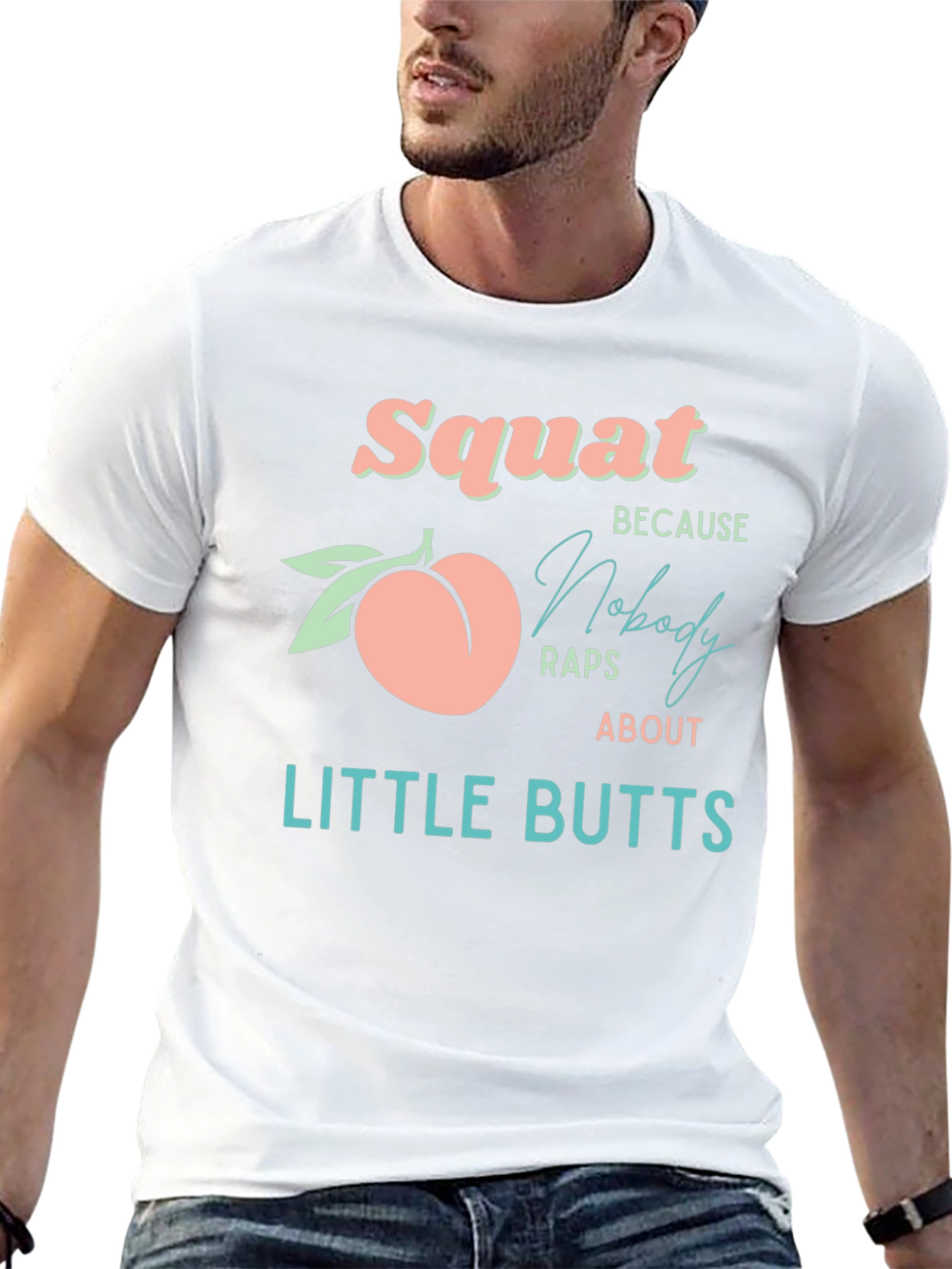 Squat Peach Graphic T-Shirt - No Little Butts!