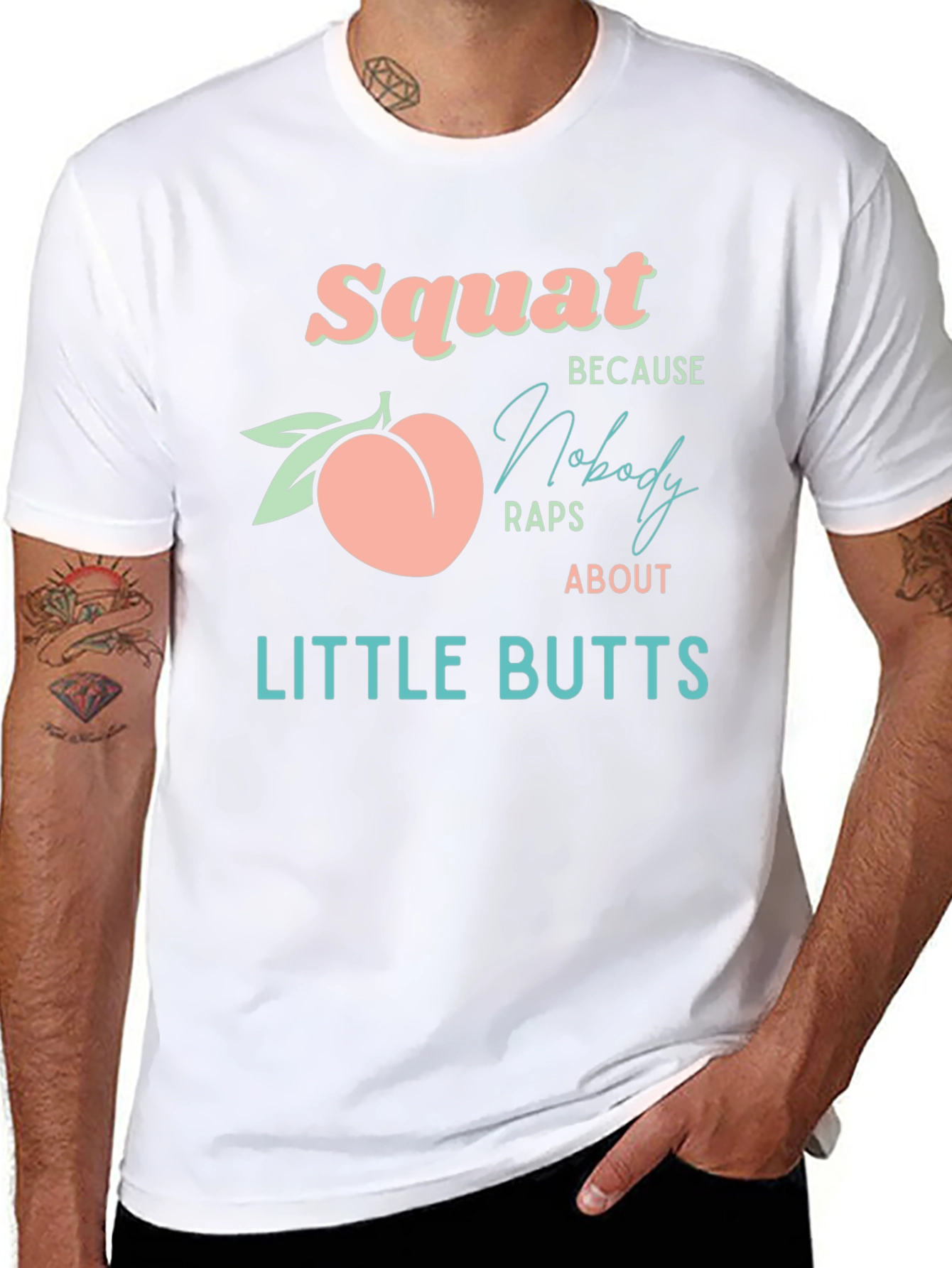 Squat Peach Graphic T-Shirt - No Little Butts!