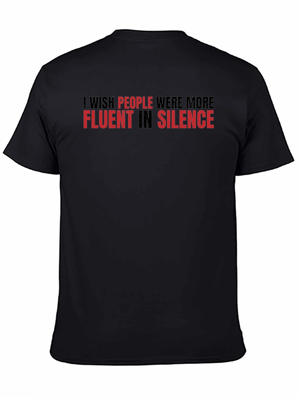 Fluent in Silence Graphic Tee - Black Cotton T-Shirt