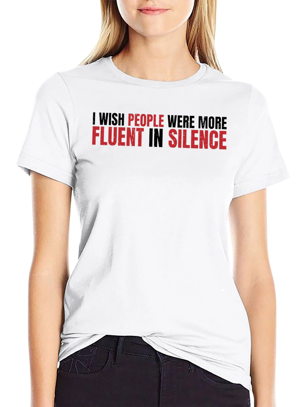 Fluent in Silence Graphic Tee - Black Cotton T-Shirt