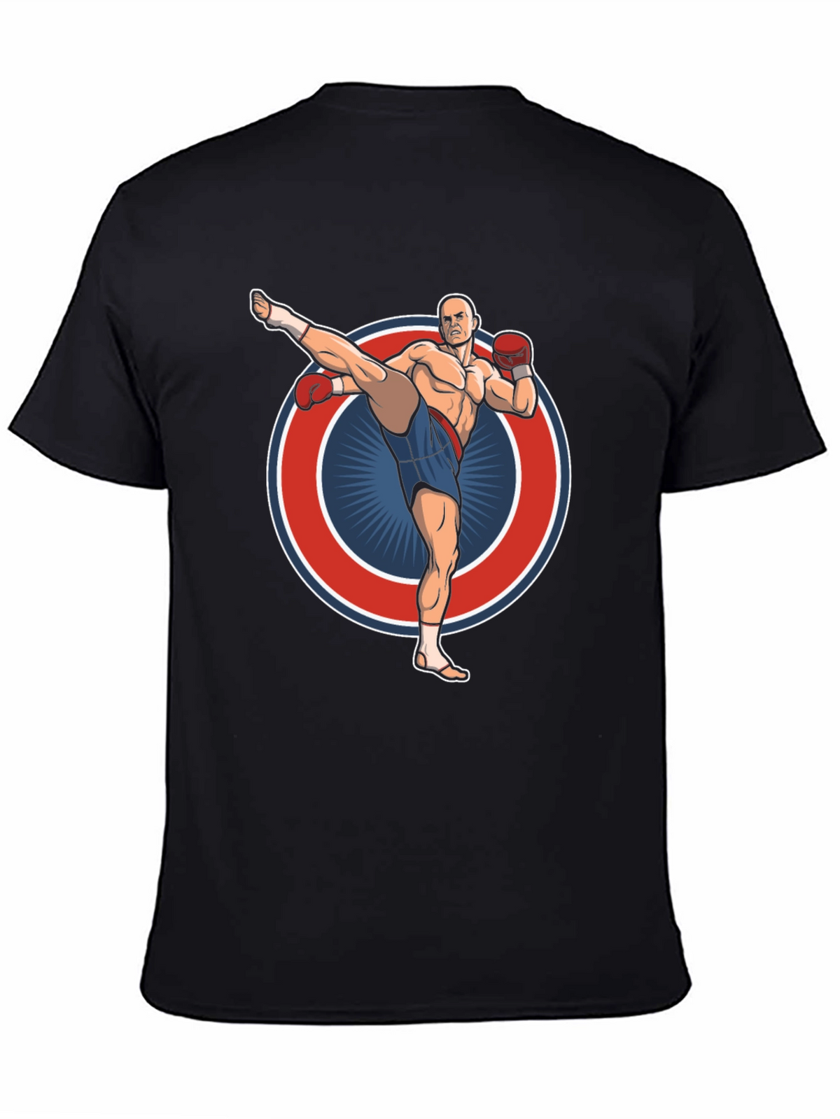 Kickboxing Graphic Tee - Black Cotton T-Shirt