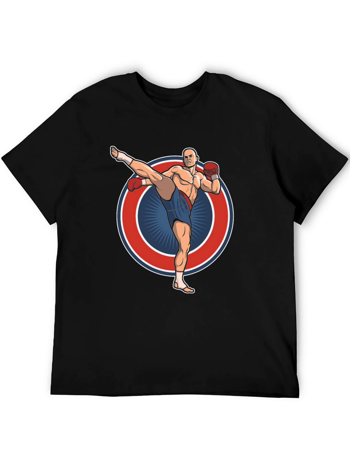 Kickboxing Graphic Tee - Black Cotton T-Shirt