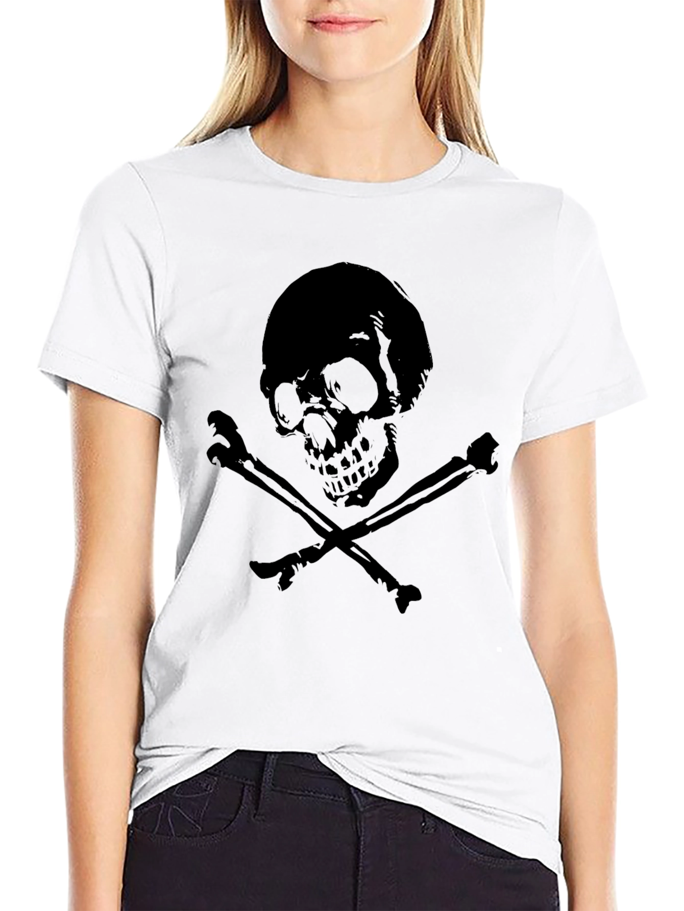 Skull & Crossbones Graphic Tee - Mens Black T-Shirt