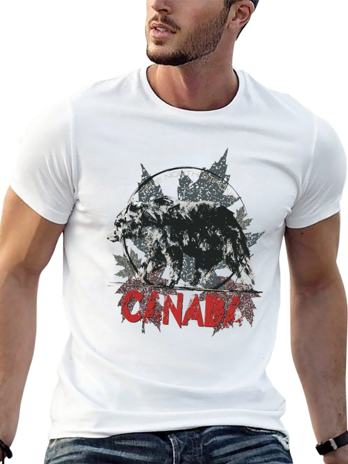 Canada Bear Graphic Tee - True North Strong