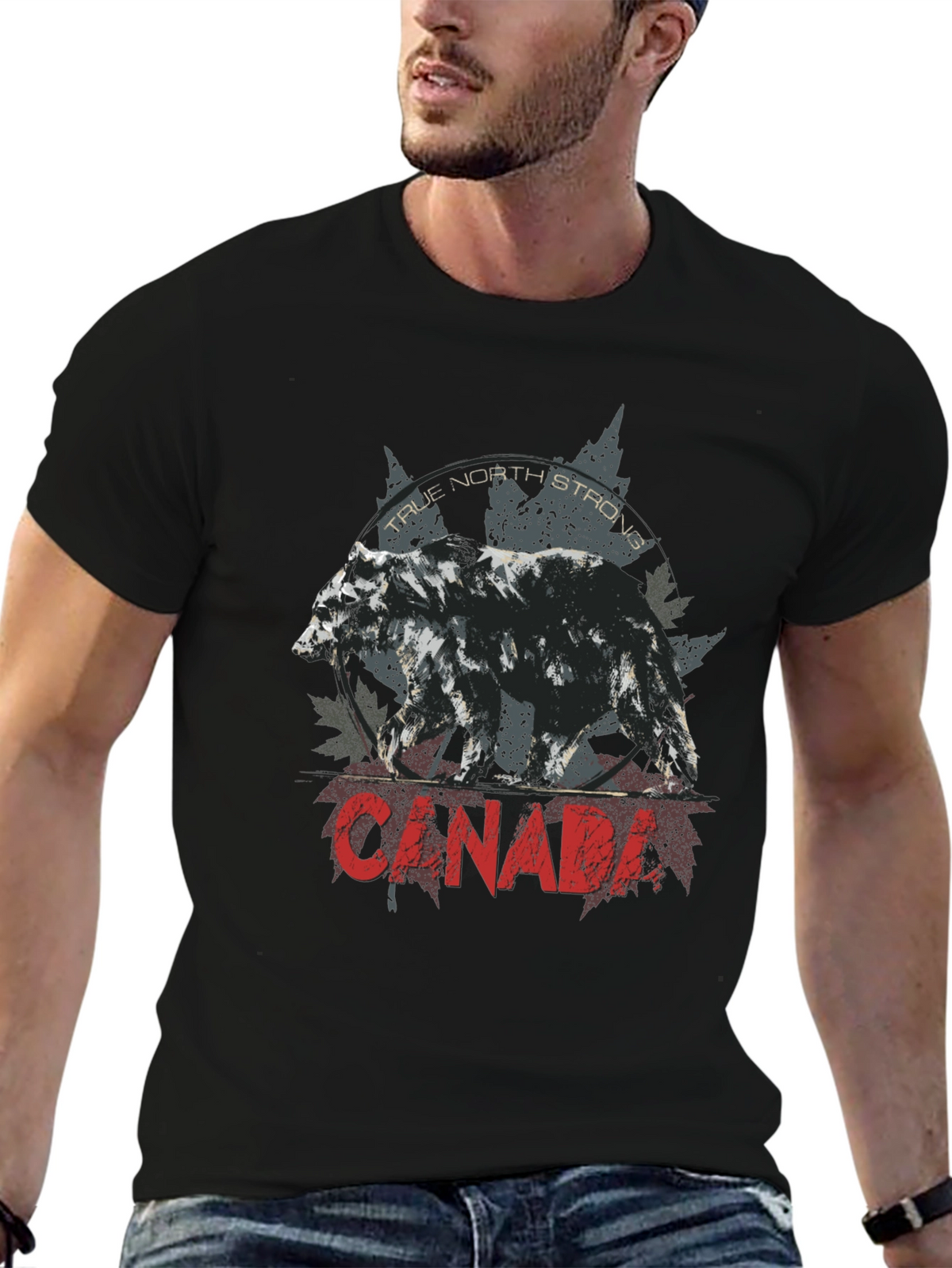 Canada Bear Graphic Tee - True North Strong