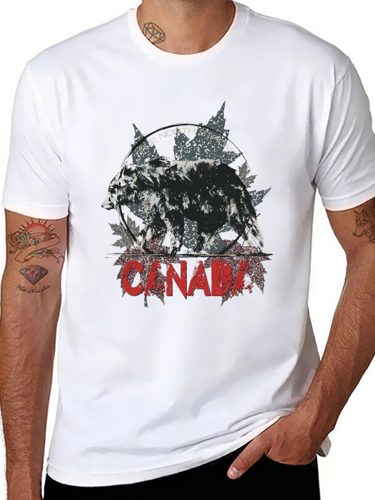 Canada Bear Graphic Tee - True North Strong