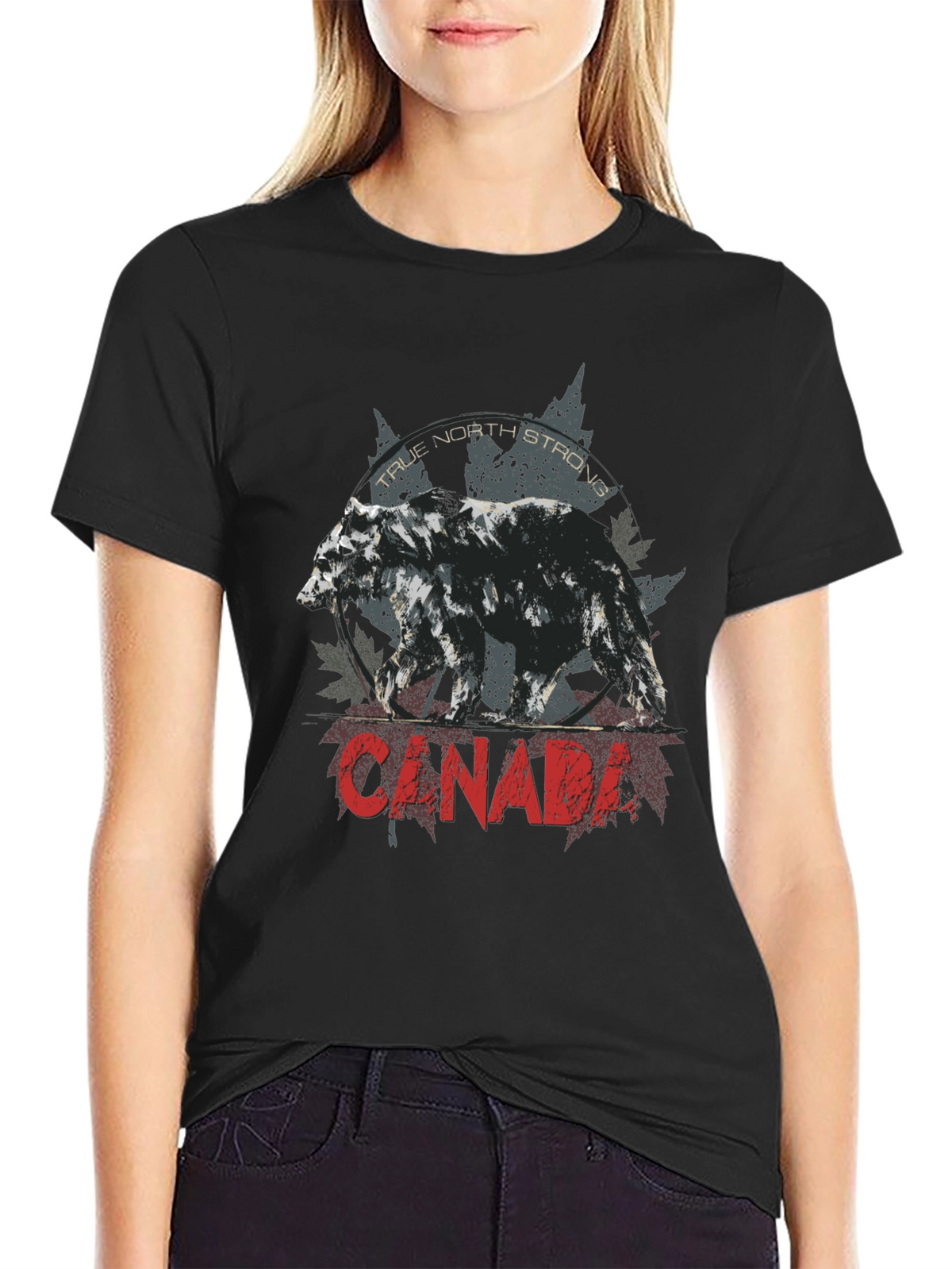 Canada Bear Graphic Tee - True North Strong