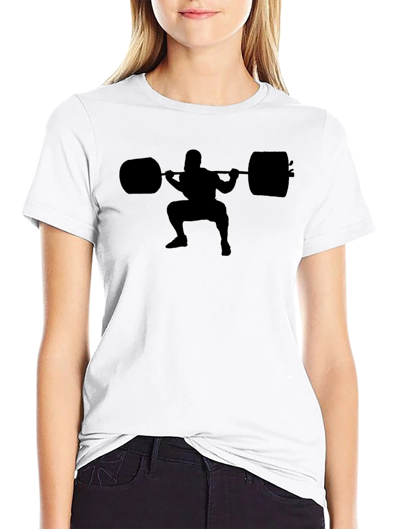Squat Silhouette T-Shirt - Gym Workout Design