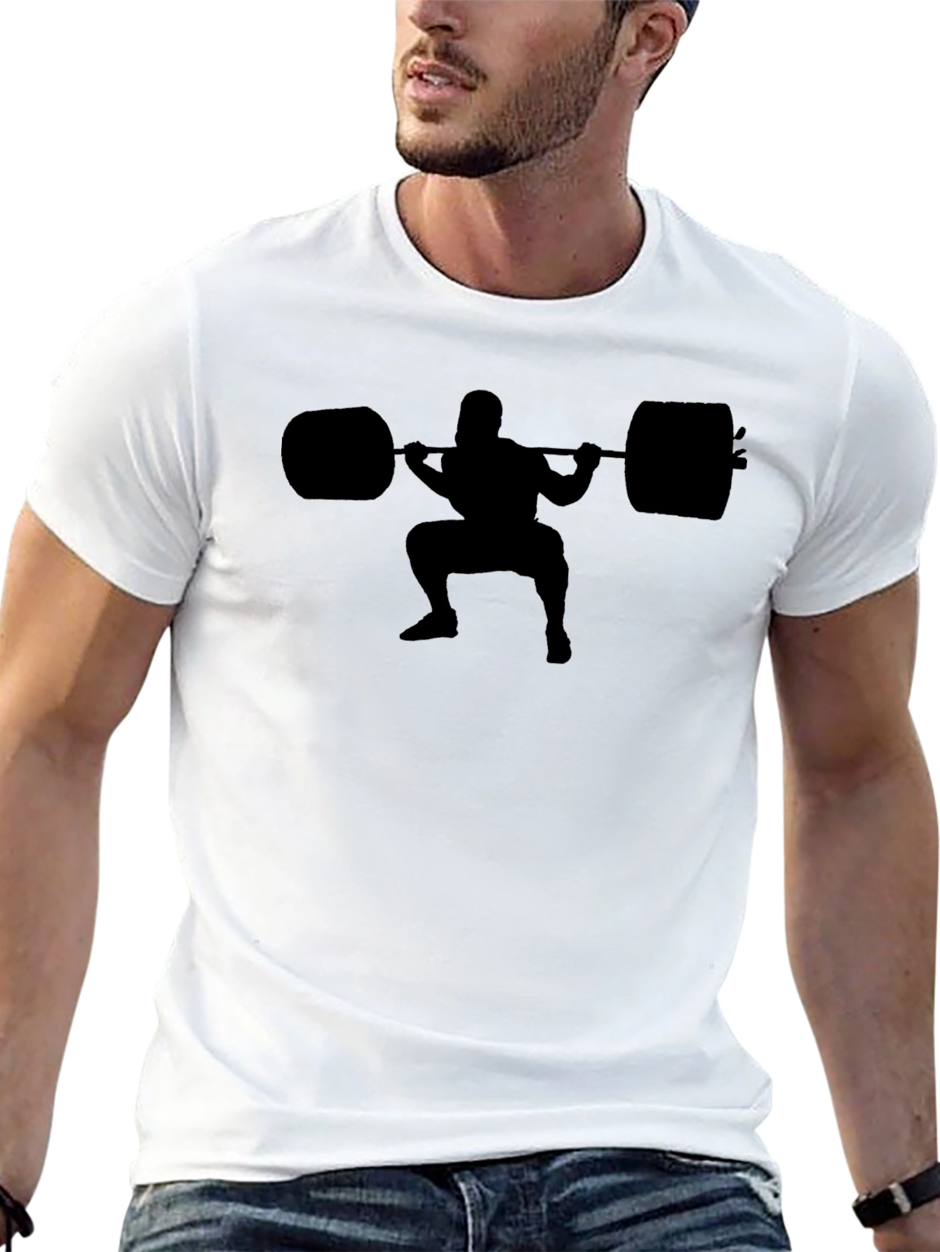 Squat Silhouette T-Shirt - Gym Workout Design