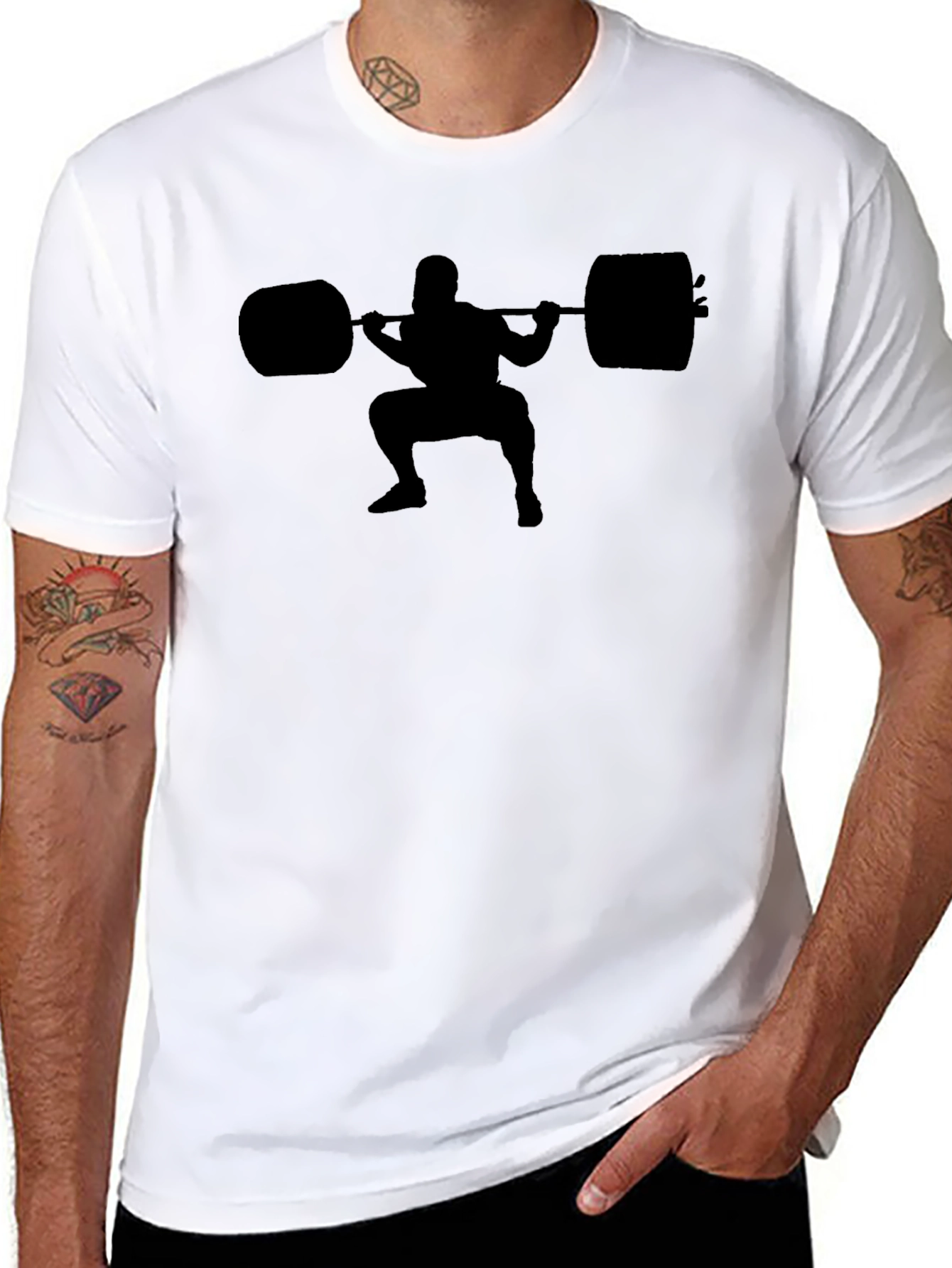 Squat Silhouette T-Shirt - Gym Workout Design