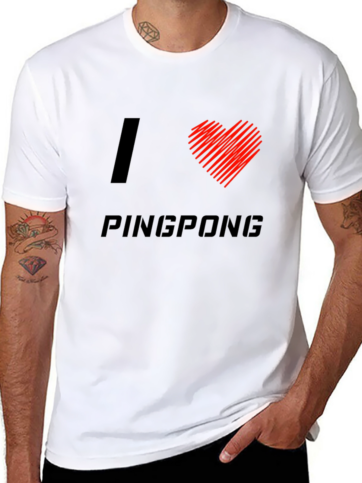 I Love Pingpong Black T-Shirt
