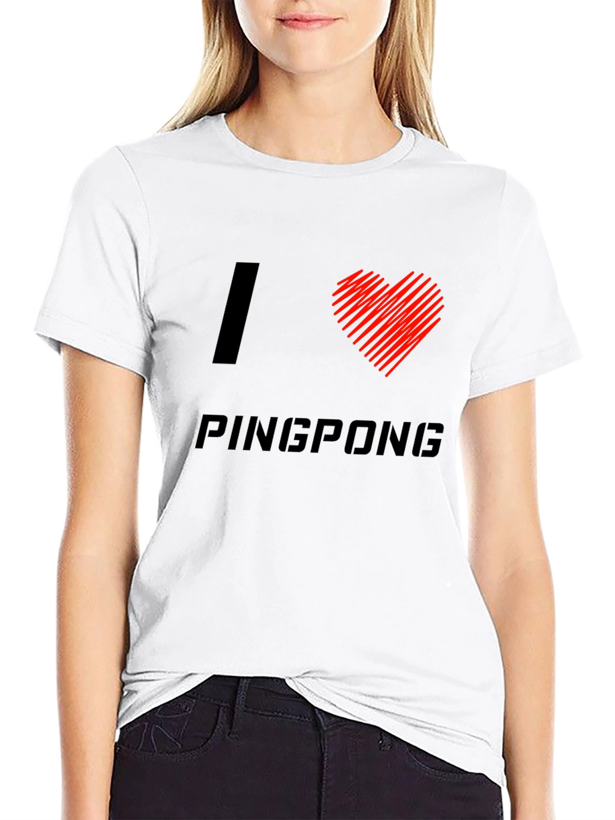 I Love Pingpong Black T-Shirt