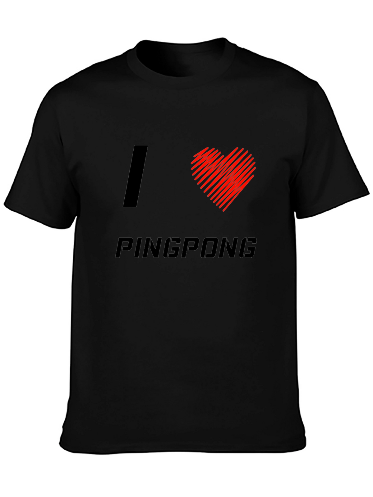 I Love Pingpong Black T-Shirt
