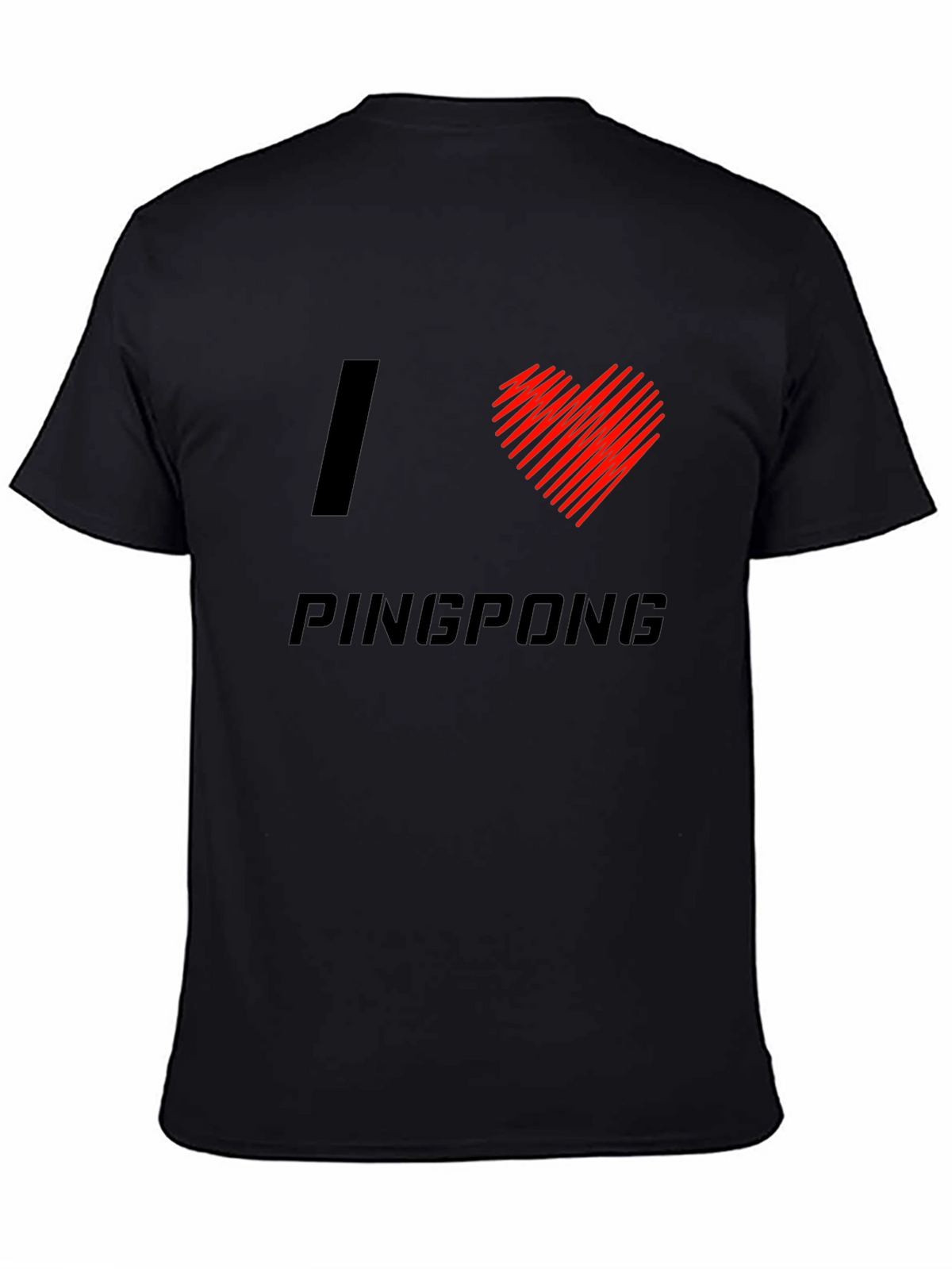 I Love Pingpong Black T-Shirt