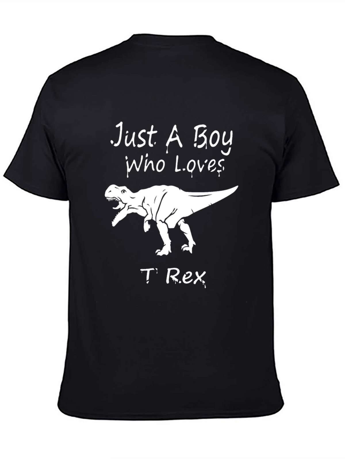 Just A Boy Who Loves T-Rex Black Graphic Tee