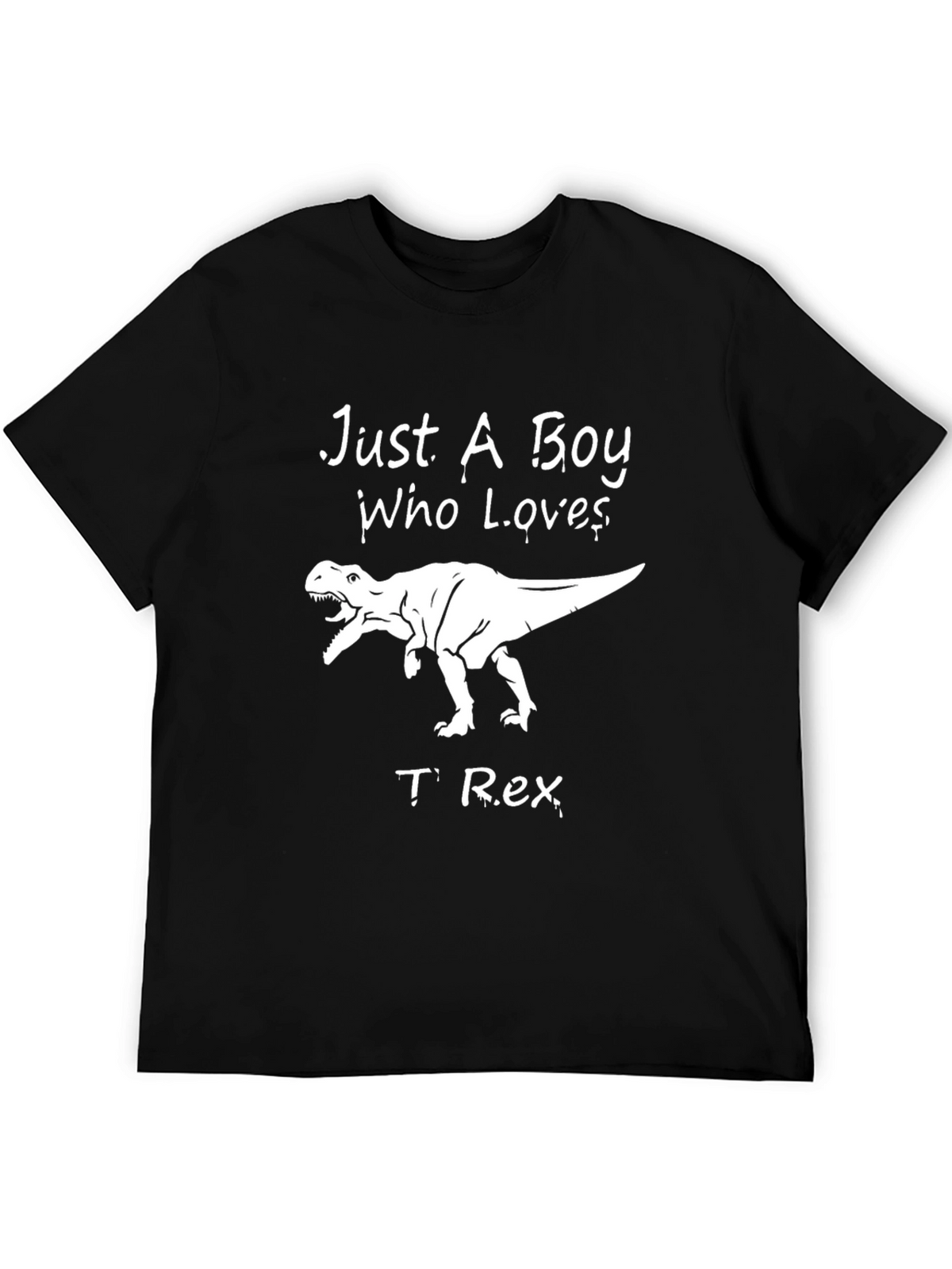 Just A Boy Who Loves T-Rex Black Graphic Tee