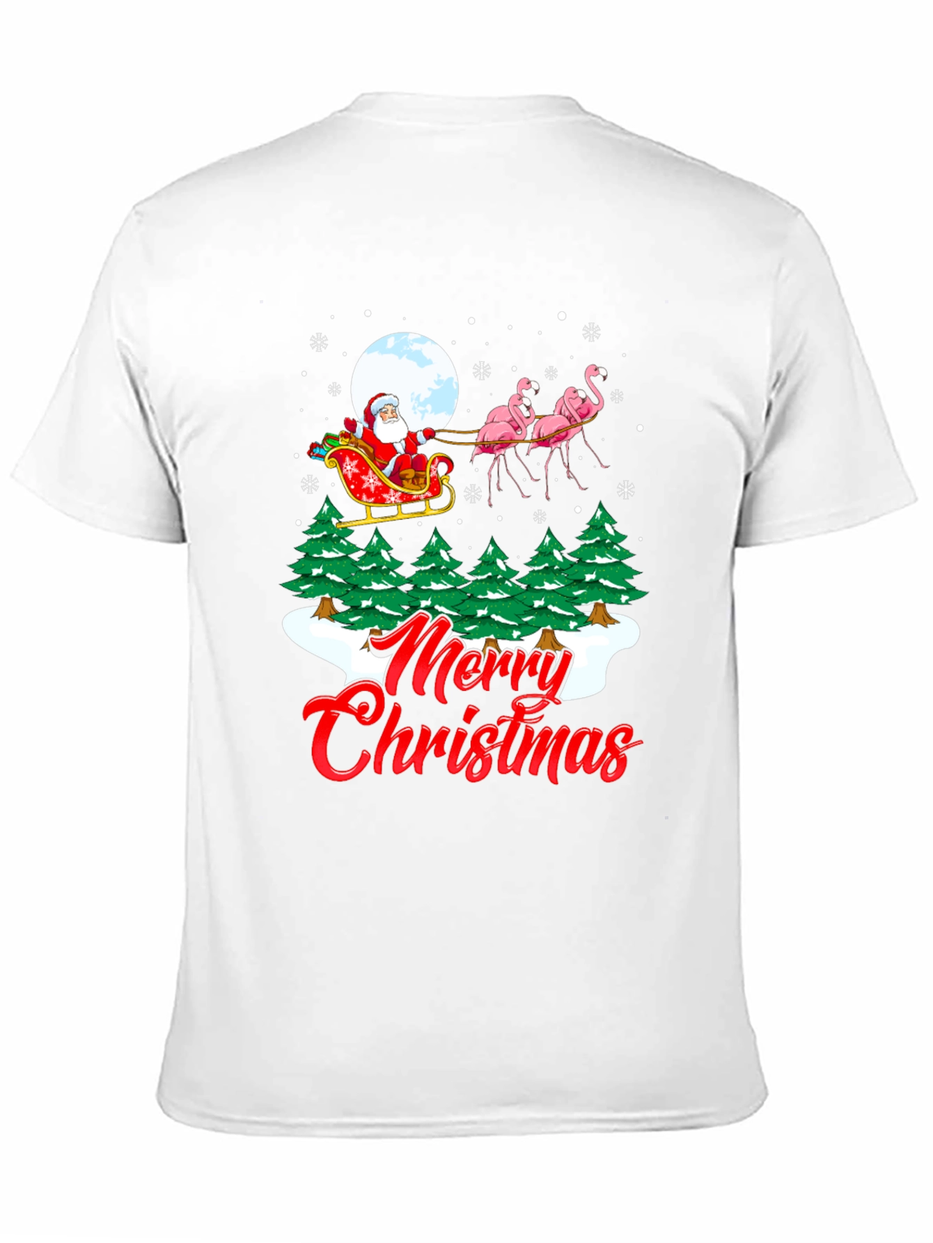 Christmas Santa Flamingo Graphic Tee