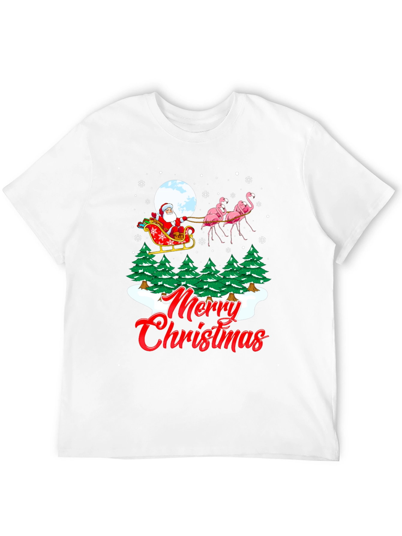Christmas Santa Flamingo Graphic Tee