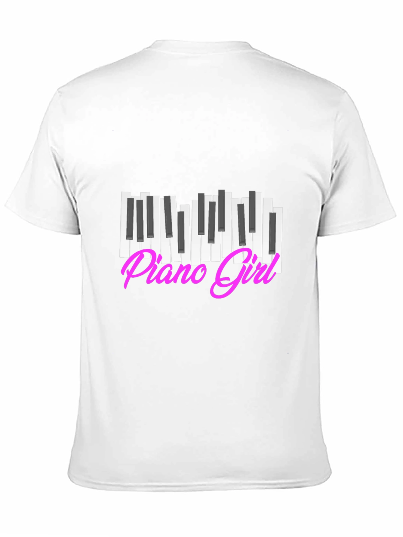 Piano Girl Graphic Tee - Black Cotton T-Shirt