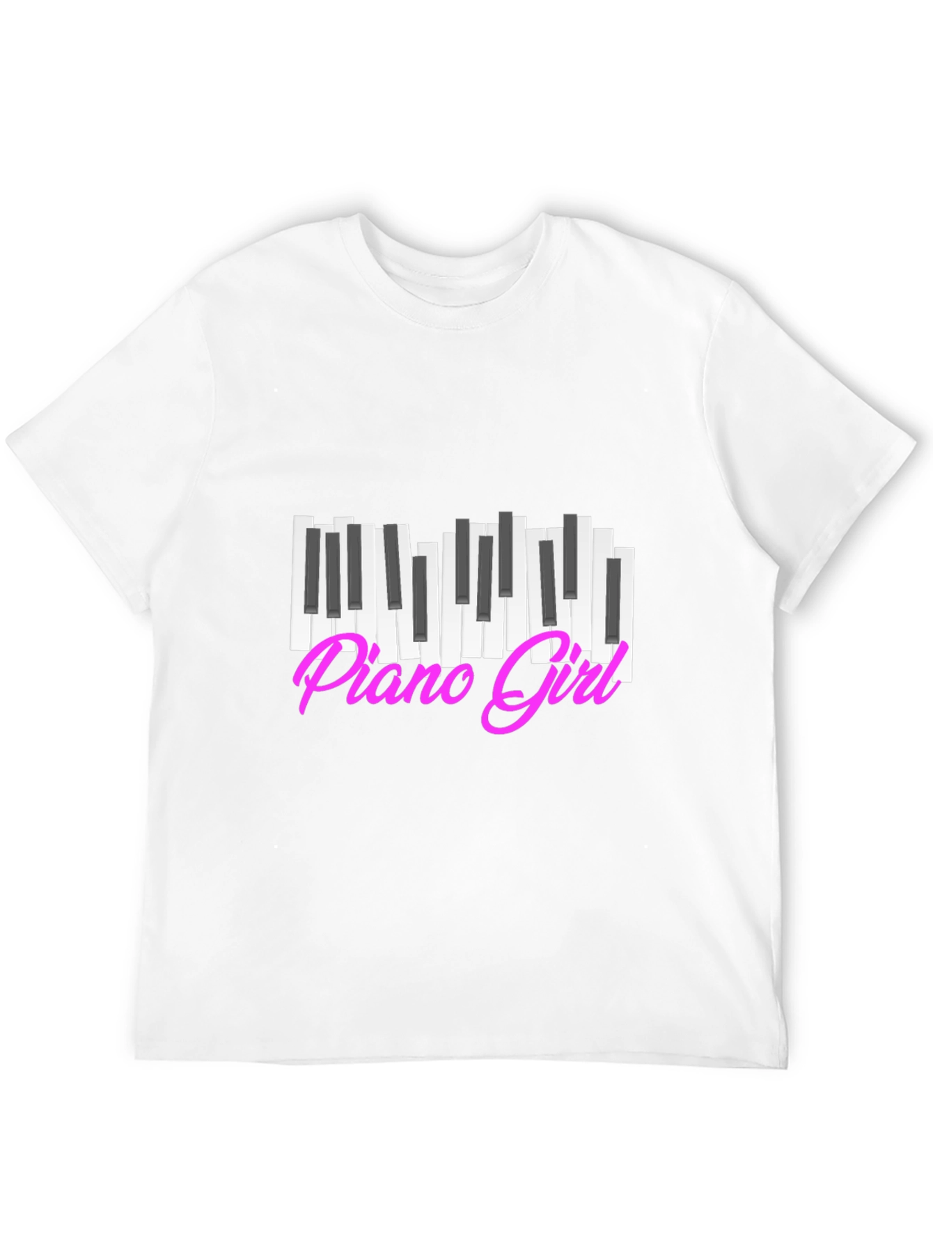 Piano Girl Graphic Tee - Black Cotton T-Shirt