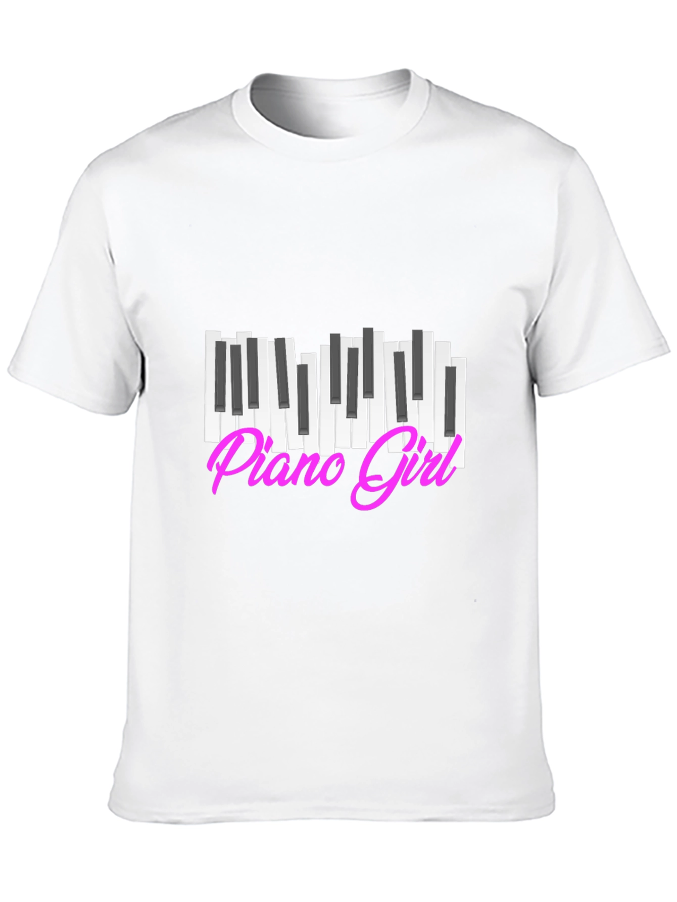 Piano Girl Graphic Tee - Black Cotton T-Shirt