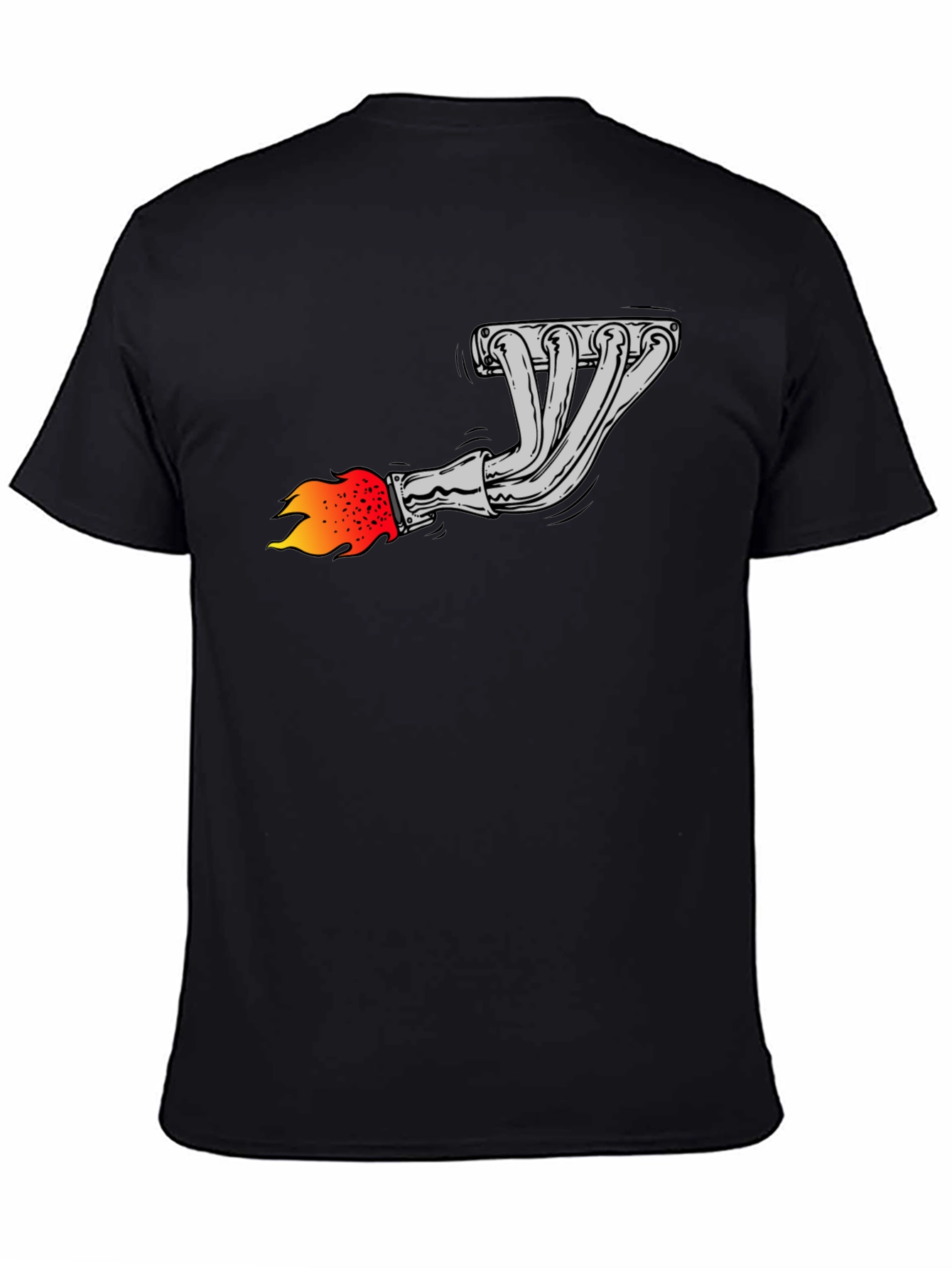 Flame Exhaust Graphic Tee - Black