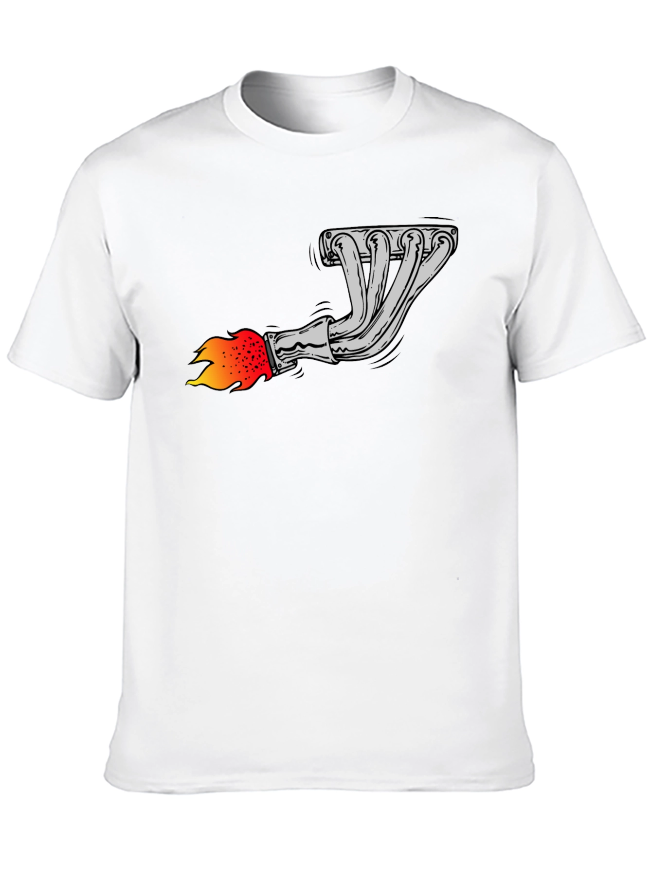 Flame Exhaust Graphic Tee - Black