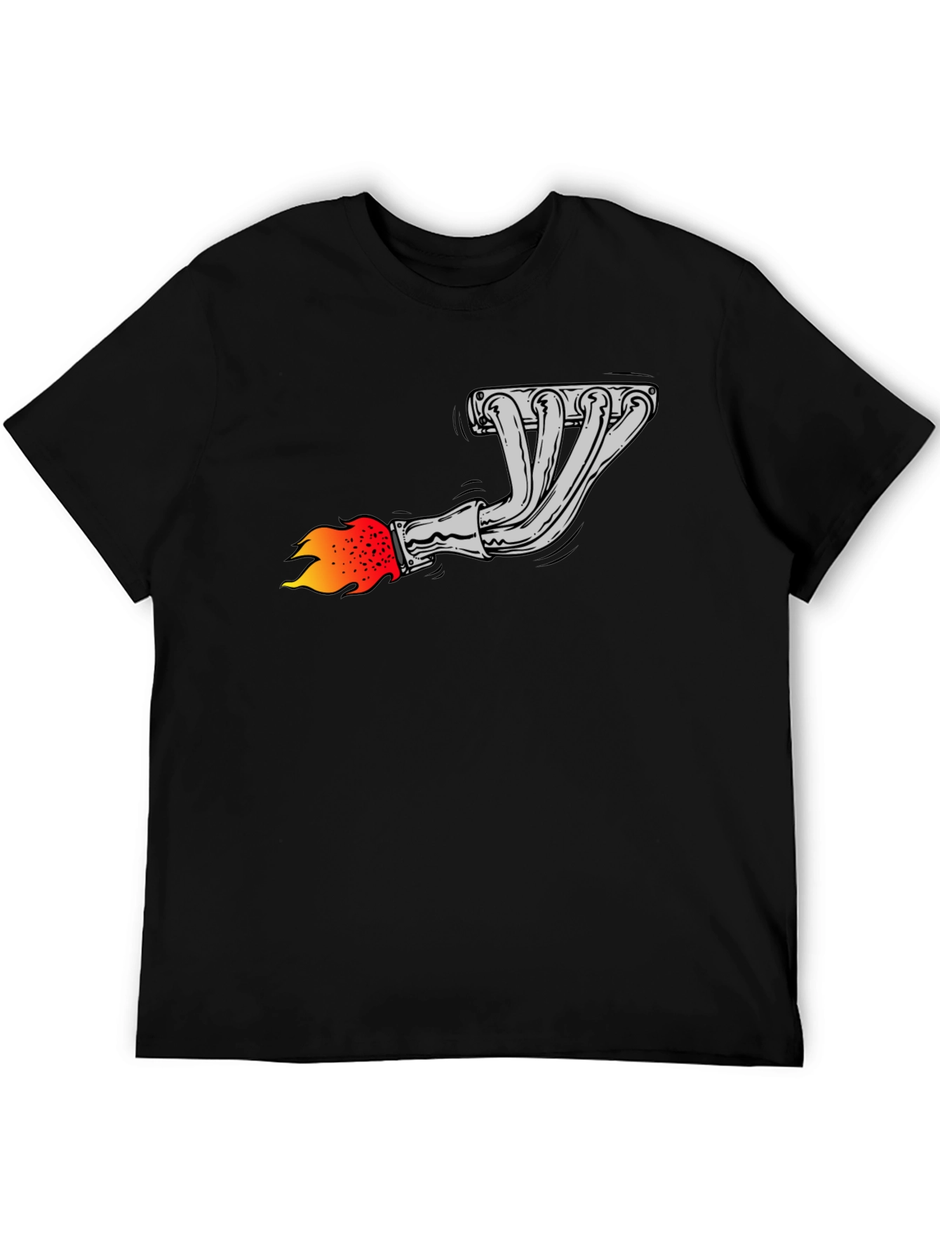 Flame Exhaust Graphic Tee - Black