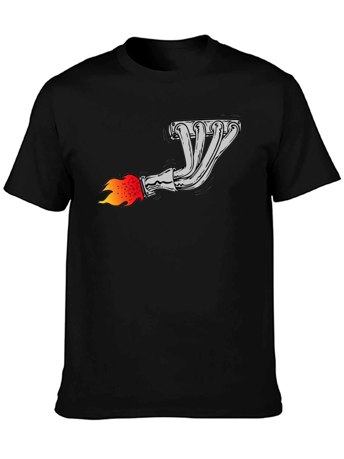 Flame Exhaust Graphic Tee - Black