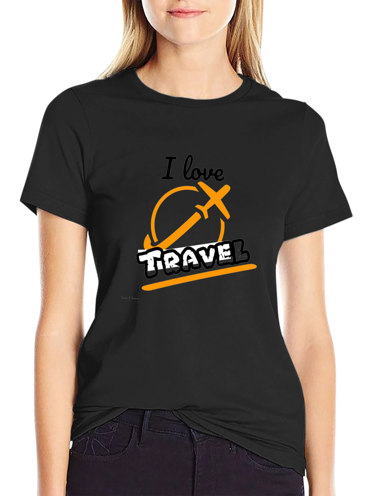 I Love Travel Black Graphic Tee