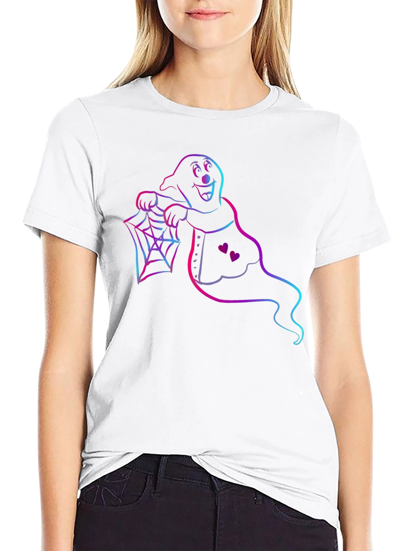 Spooky Ghost Graphic Tee - Halloween Apparel
