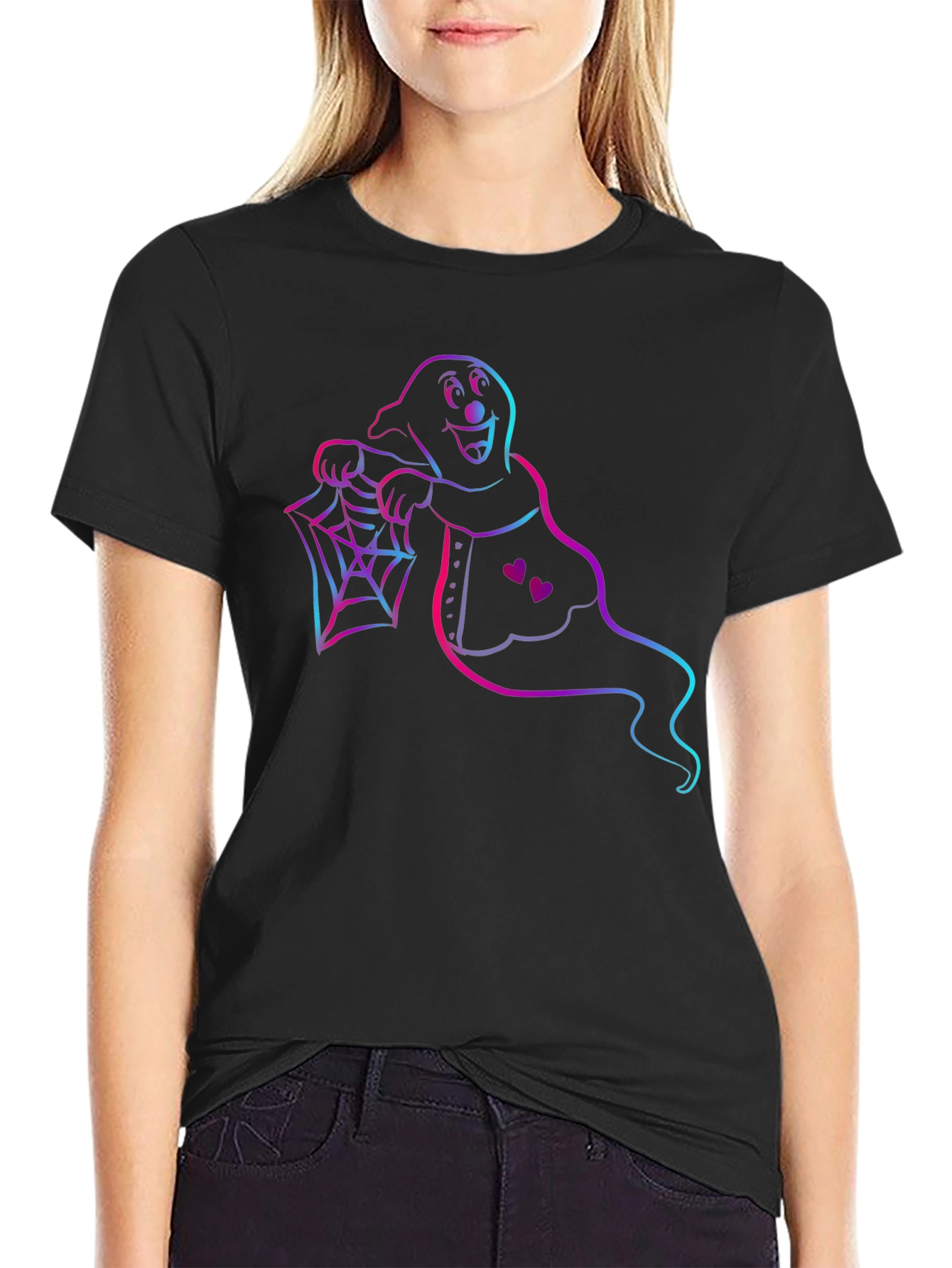 Spooky Ghost Graphic Tee - Halloween Apparel