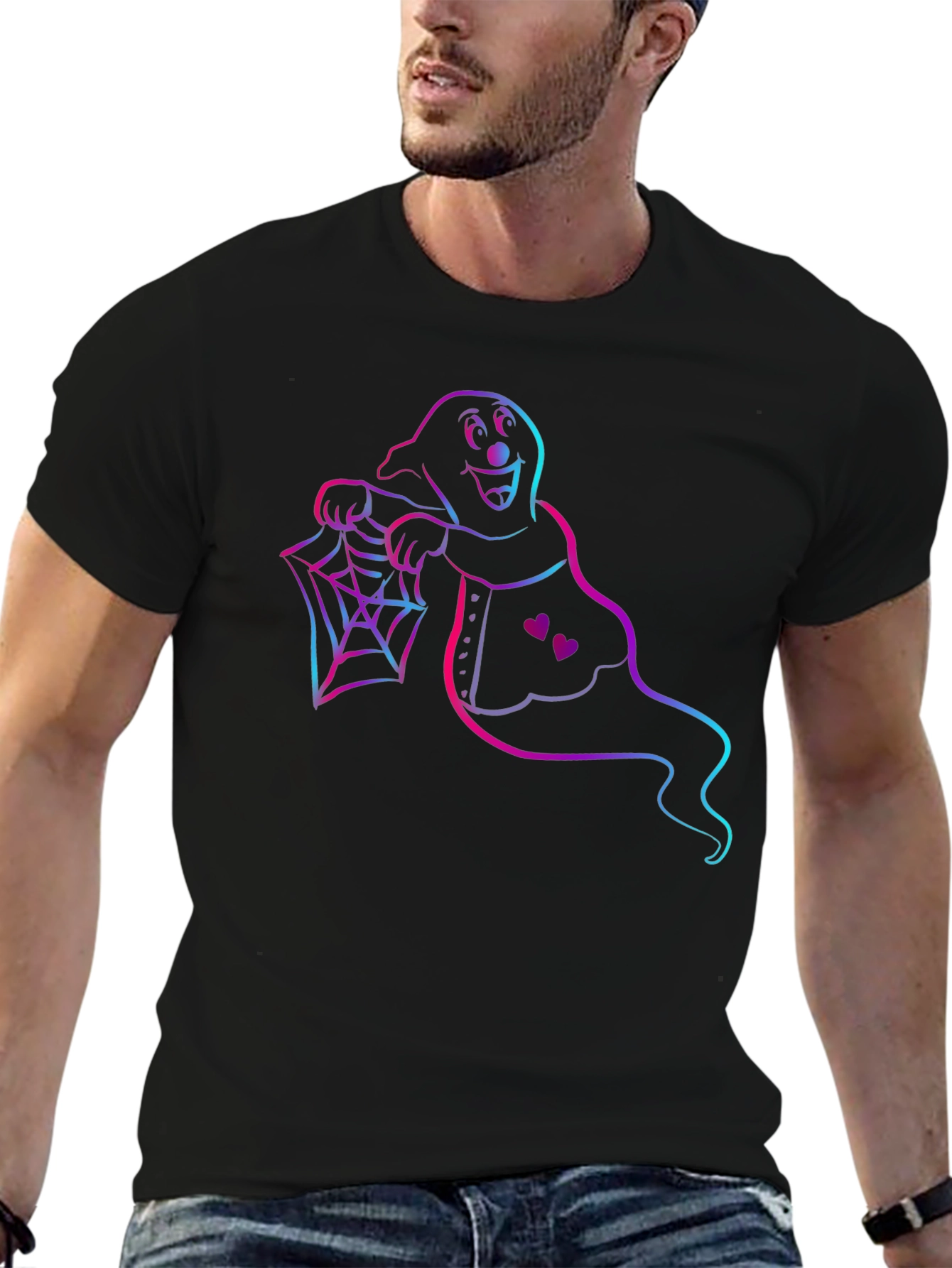 Spooky Ghost Graphic Tee - Halloween Apparel