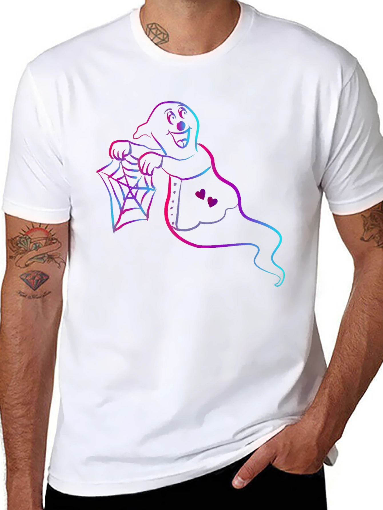 Spooky Ghost Graphic Tee - Halloween Apparel