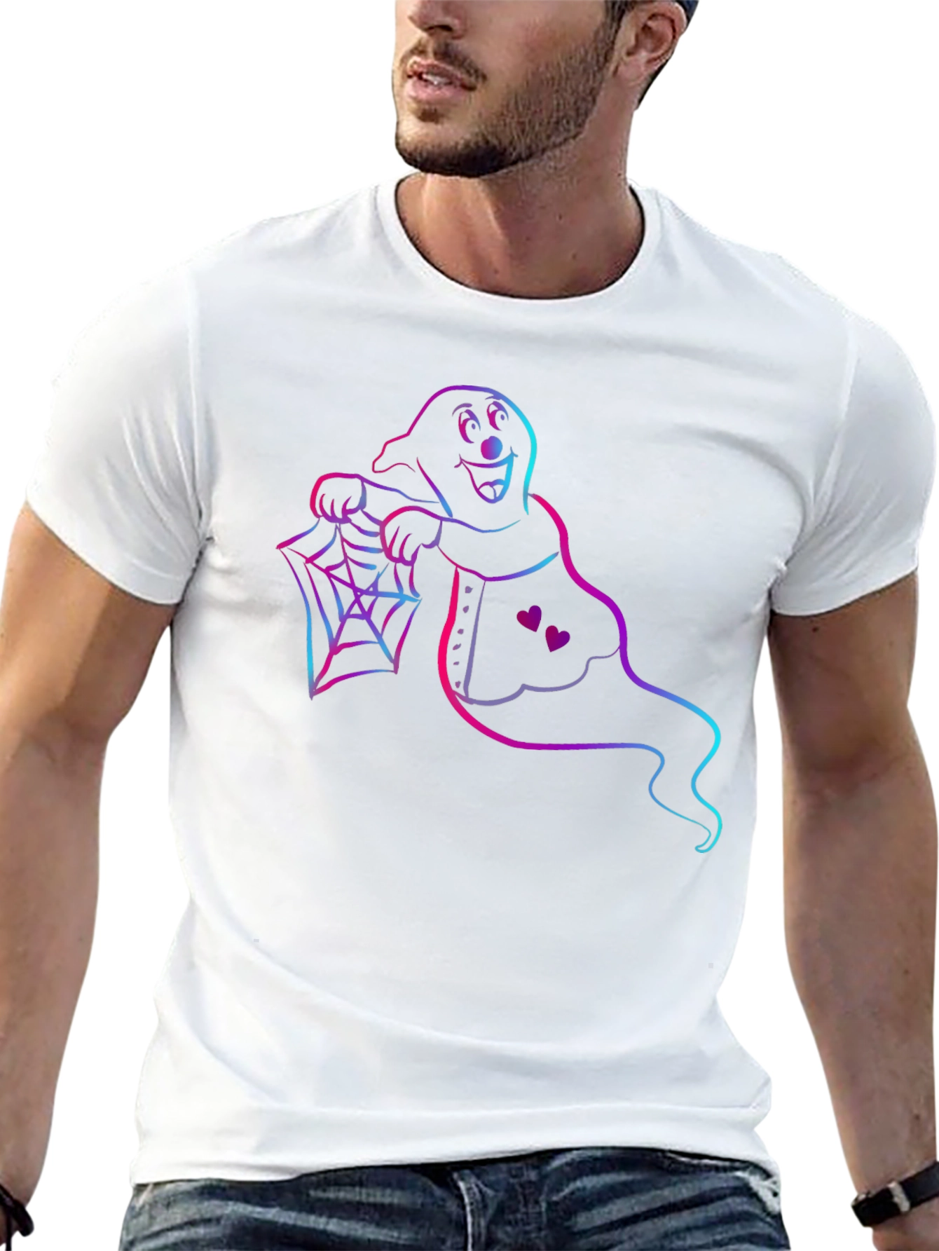 Spooky Ghost Graphic Tee - Halloween Apparel