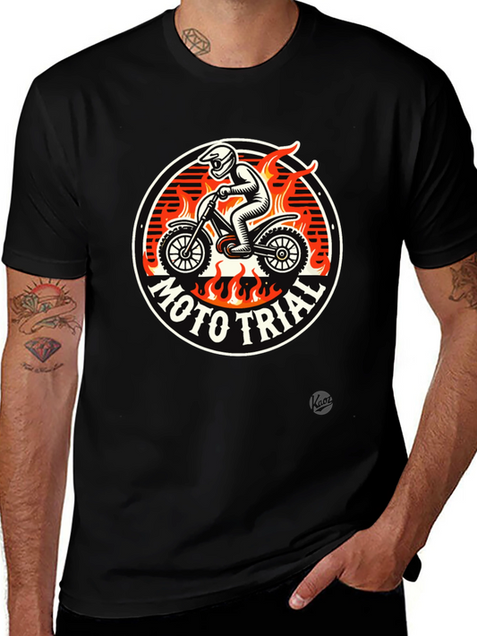 Moto Trial Black T-Shirt | Off-Road Motorcycle Graphic Tee