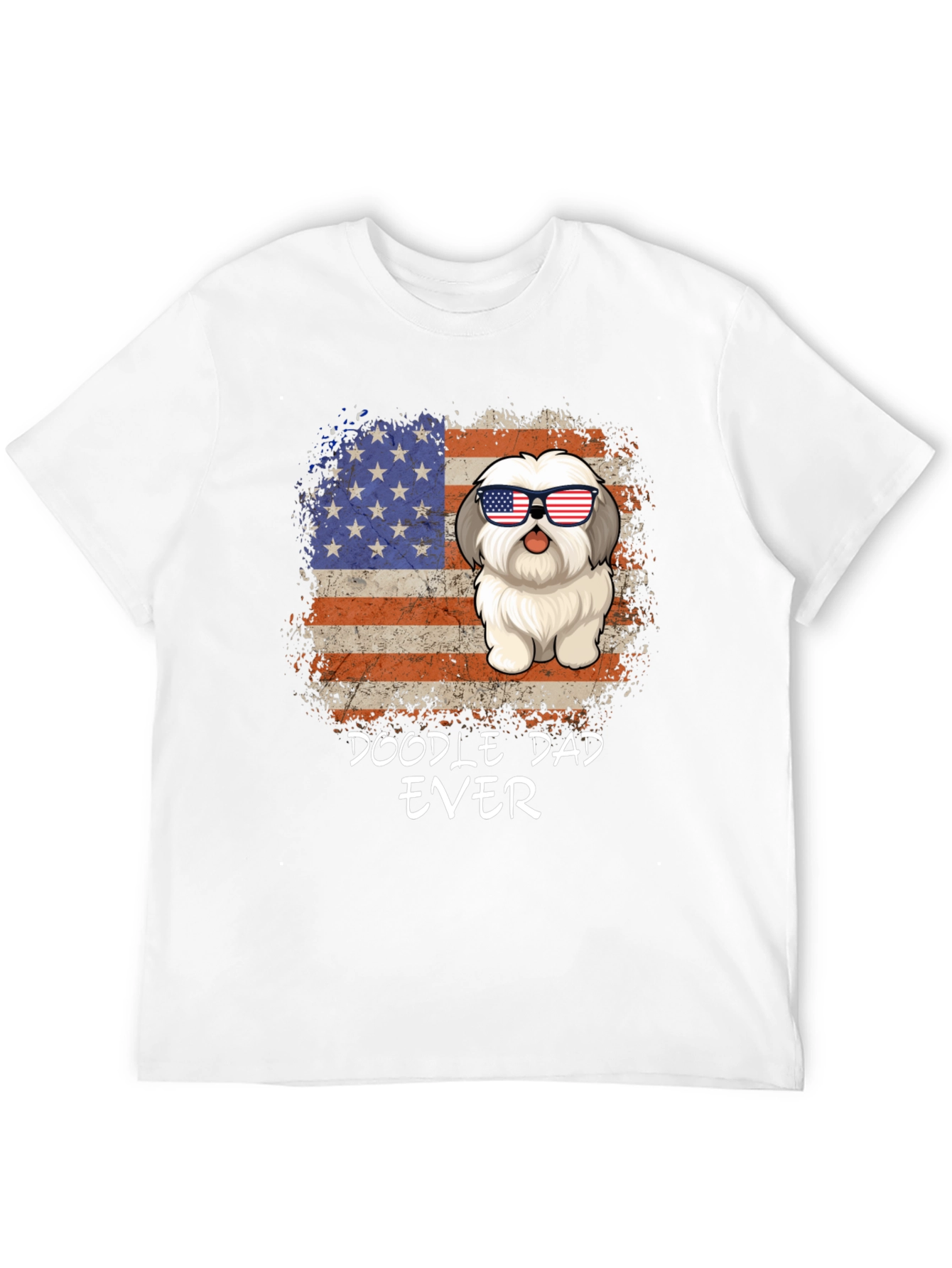 Doodle Dad Ever T-Shirt Patriotic Dog Tee