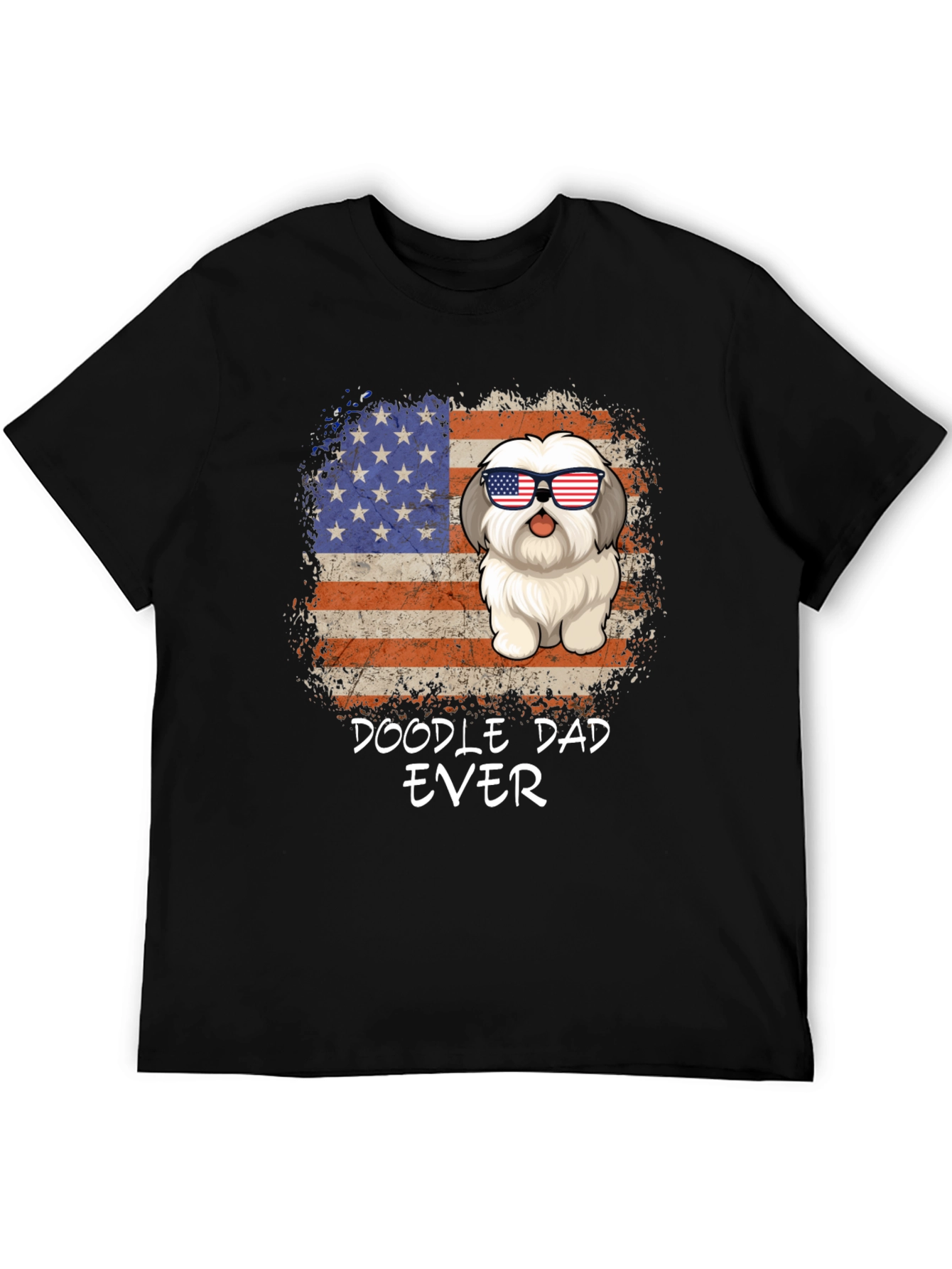 Doodle Dad Ever T-Shirt Patriotic Dog Tee