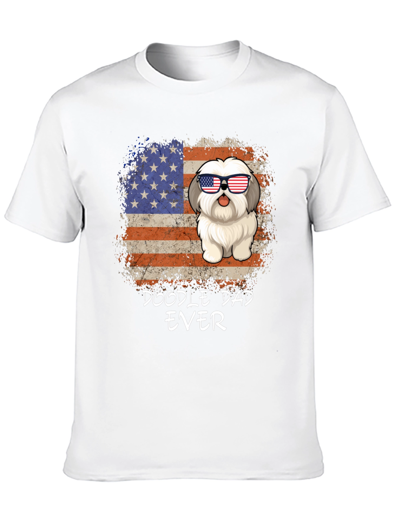 Doodle Dad Ever T-Shirt Patriotic Dog Tee