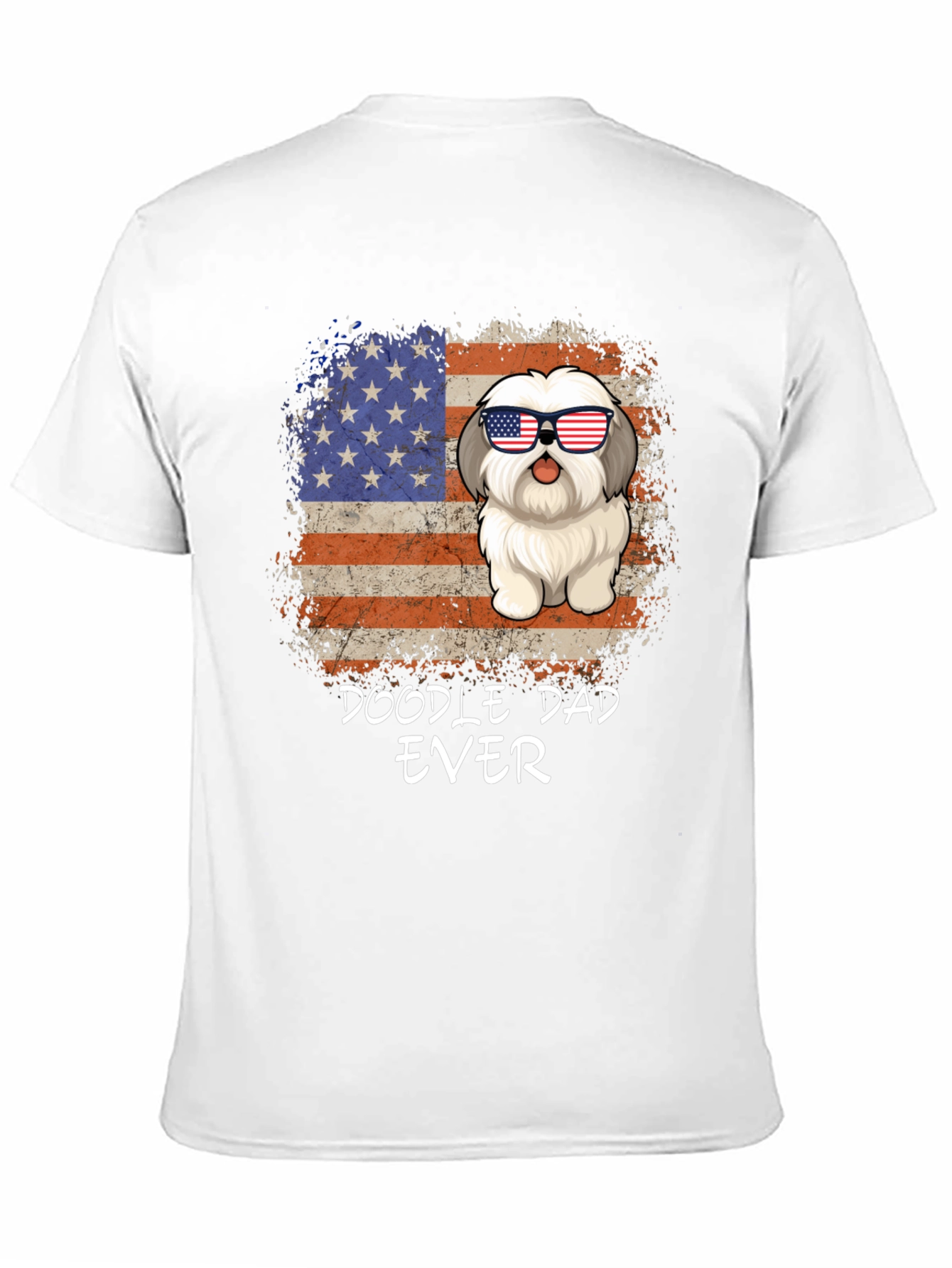 Doodle Dad Ever T-Shirt Patriotic Dog Tee